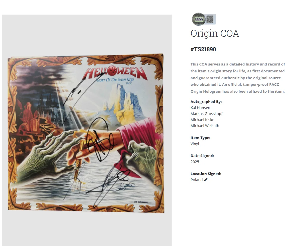 Helloween Keeper Of The Seven Keys Part II Fully Signed Album Vinyl Record LP, изображение 2