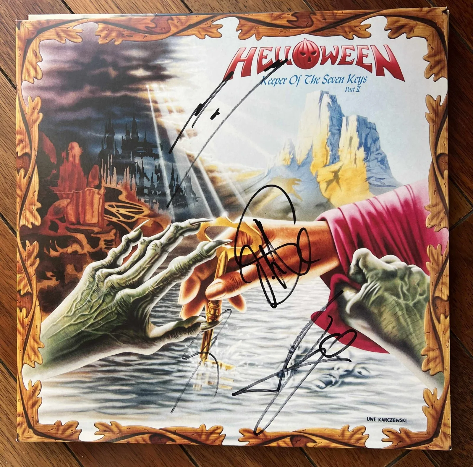 Helloween Keeper Of The Seven Keys Part II Fully Signed Album Vinyl Record LP, изображение 4