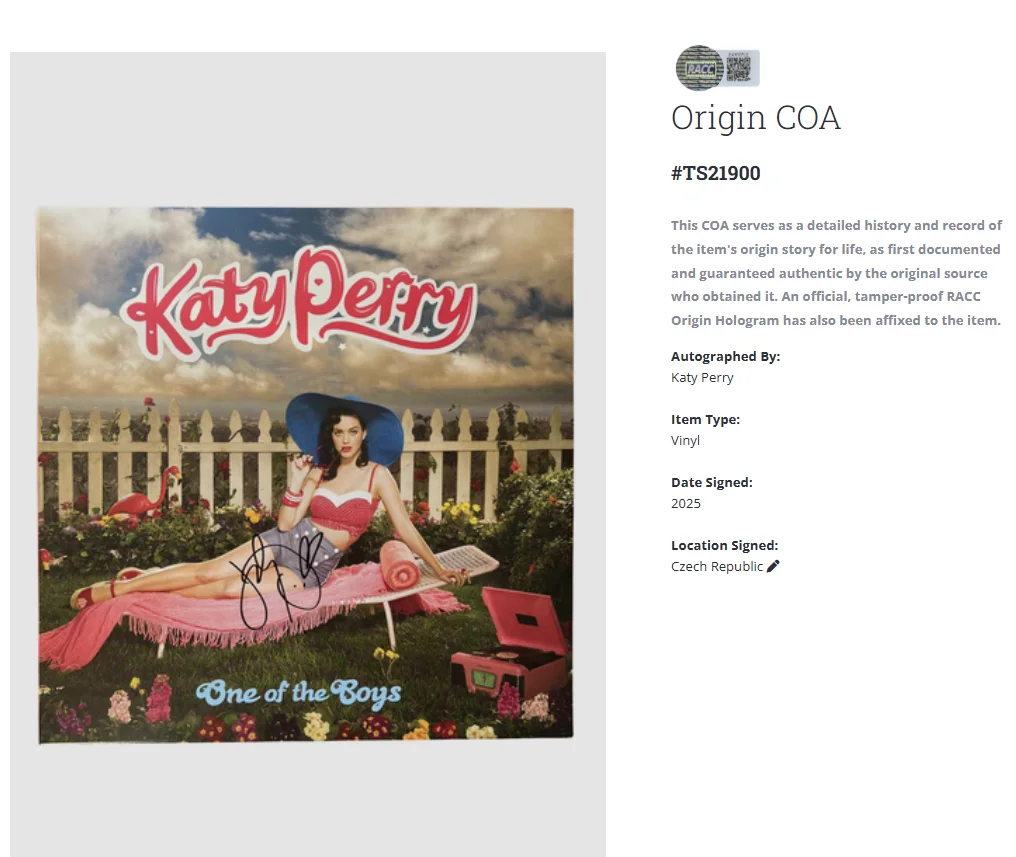Katy Perry One Of The Boys Autographed Signed Album Vinyl Record LP w/ COA, изображение 2