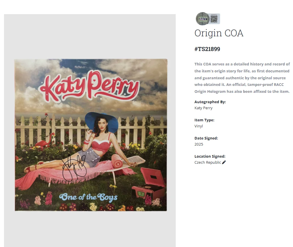 Katy Perry One Of The Boys Autographed Signed Album Vinyl Record LP w/ COA, изображение 2