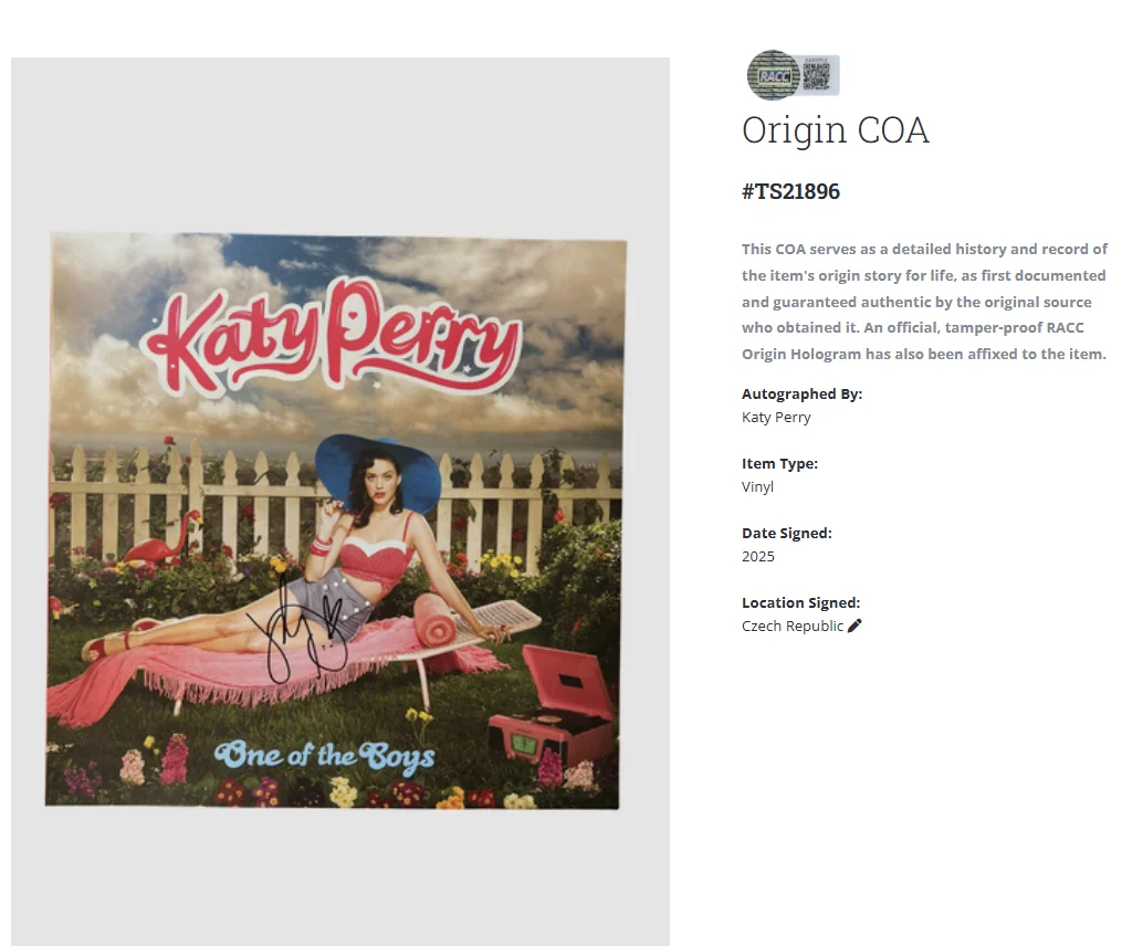 Katy Perry One Of The Boys Autographed Signed Album Vinyl Record LP w/ COA, изображение 2