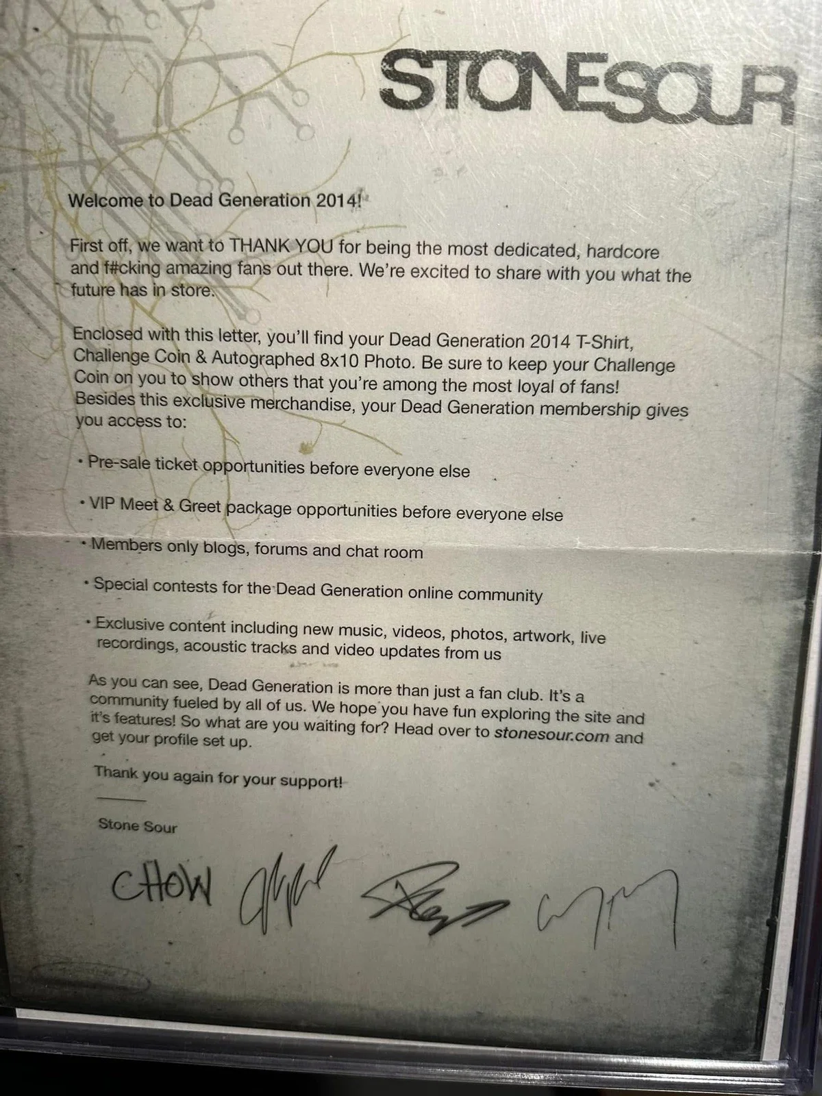 Stone Sour band with Corey Taylor autographed 8 x 10 with JSA Coa, изображение 3