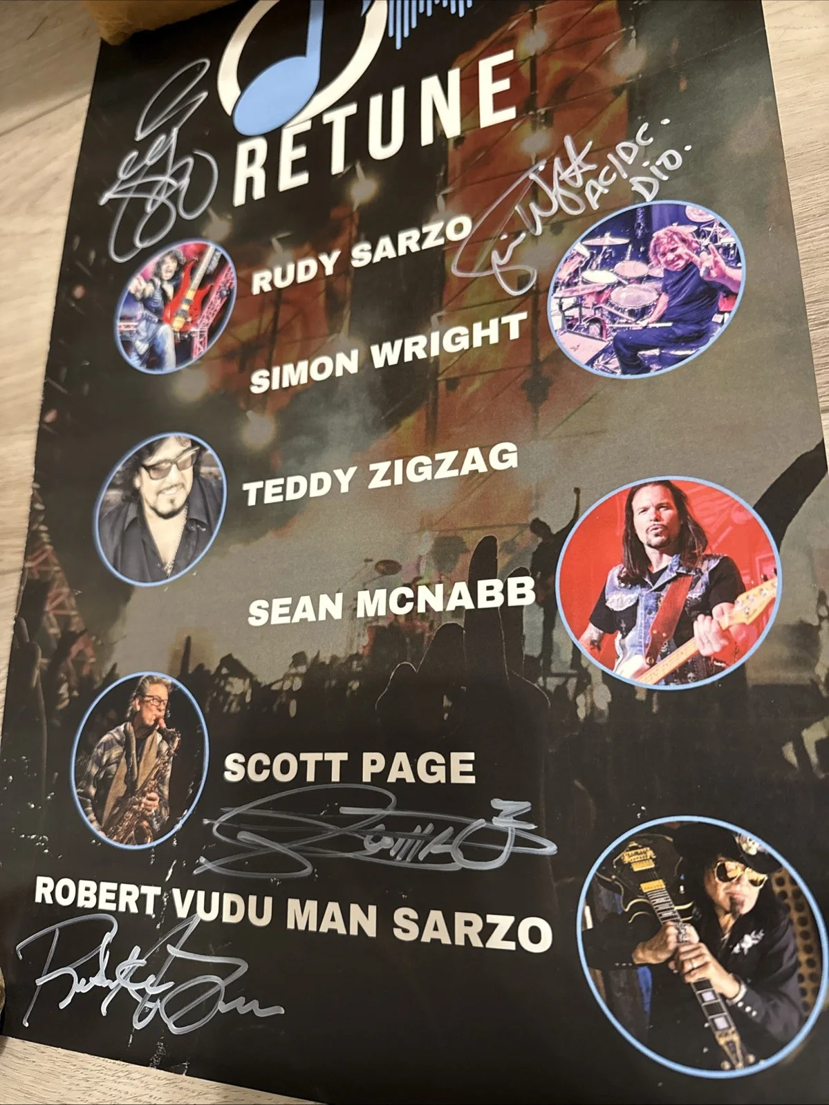 Quiet Riot Sarzo AC/DC Simon Pink Floyd Page Autograph signed Promo Rock poster, image 2