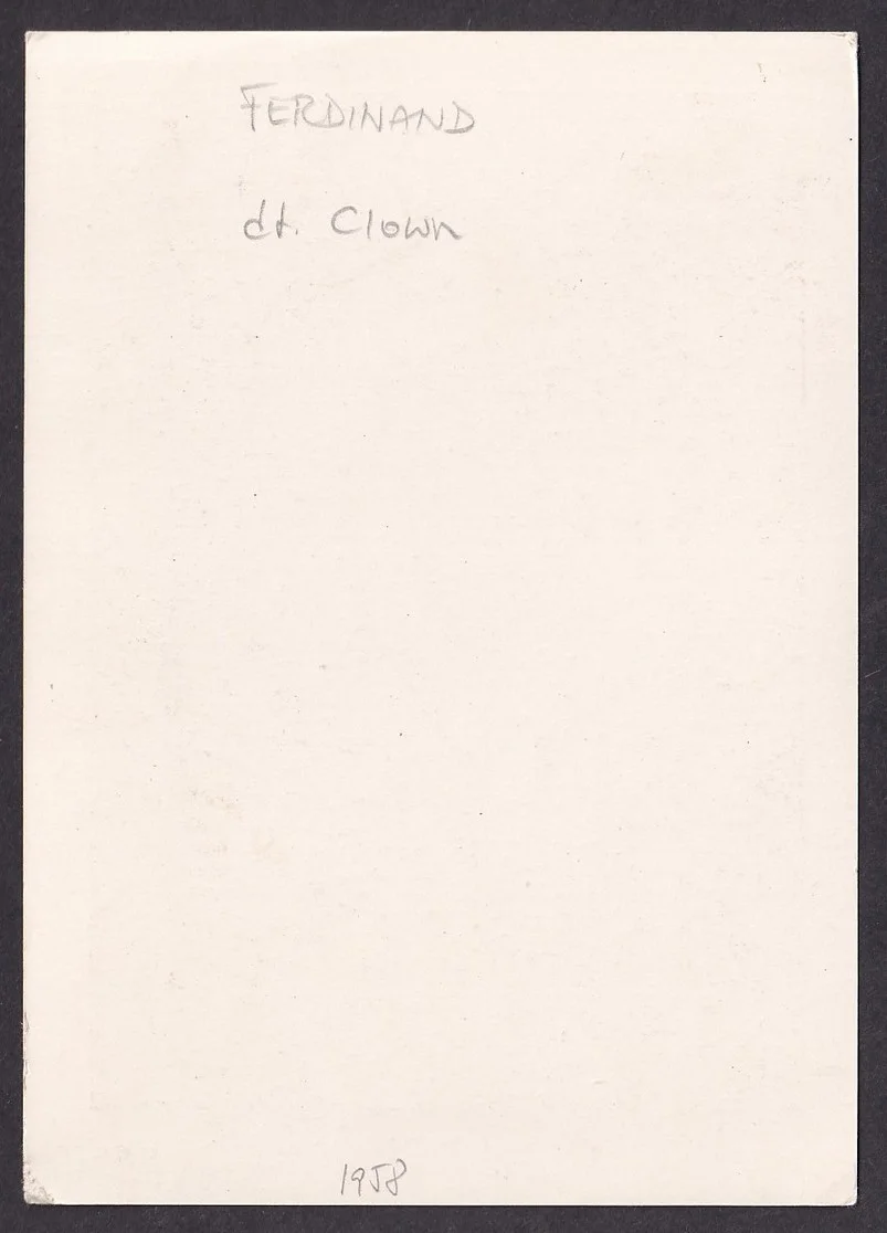 Clown Ferdinand (German) signed card, image 2
