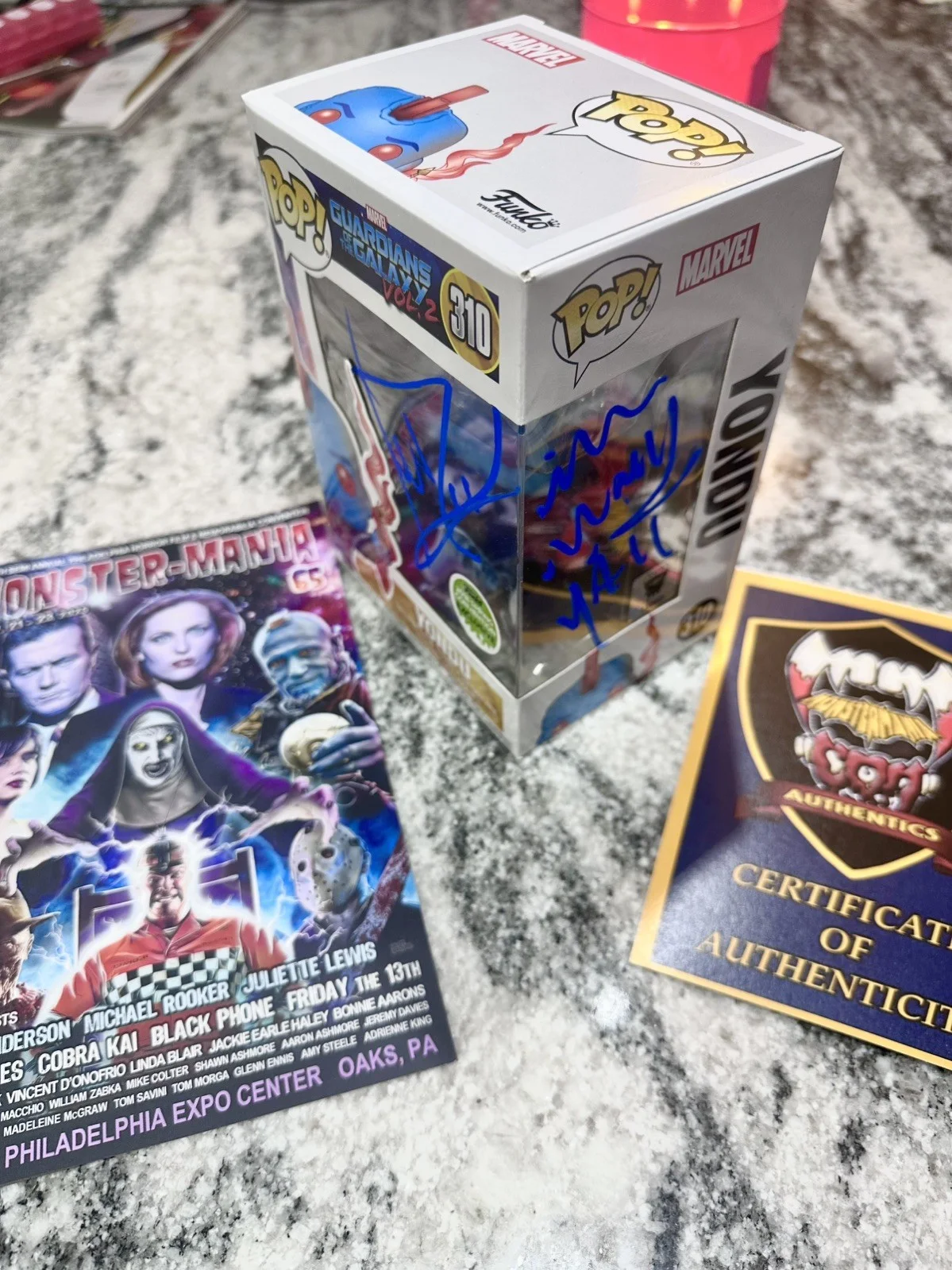 Michael Rooker — Michael Rooker signed Yondu ECCC Funko Pop! #310 Autograph,Quote, COA and more!, image 3