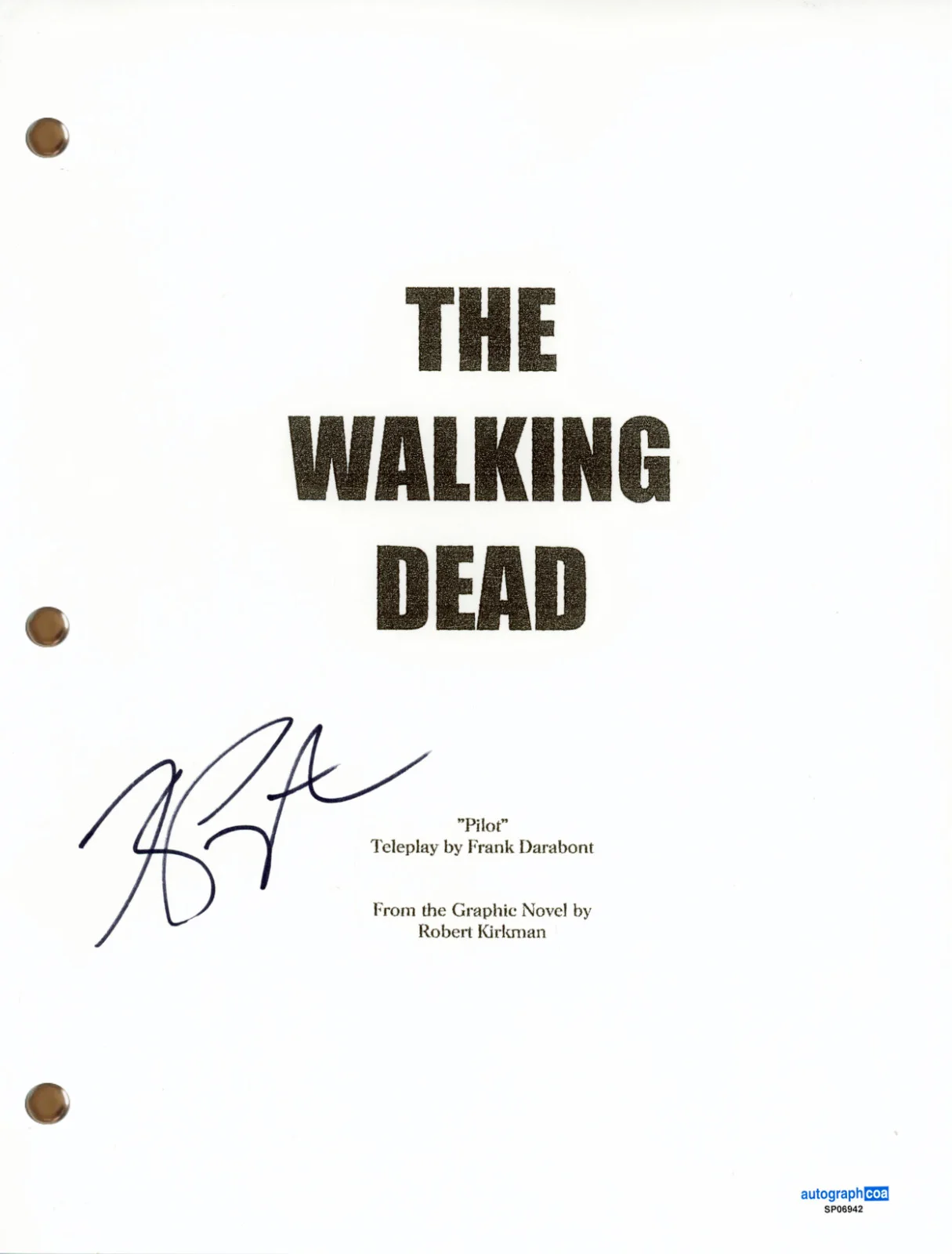 Khary Payton — Khary Payton "The Walking Dead" Signed Autograph Full Pilot Script Ezekiel ACOA, image 2