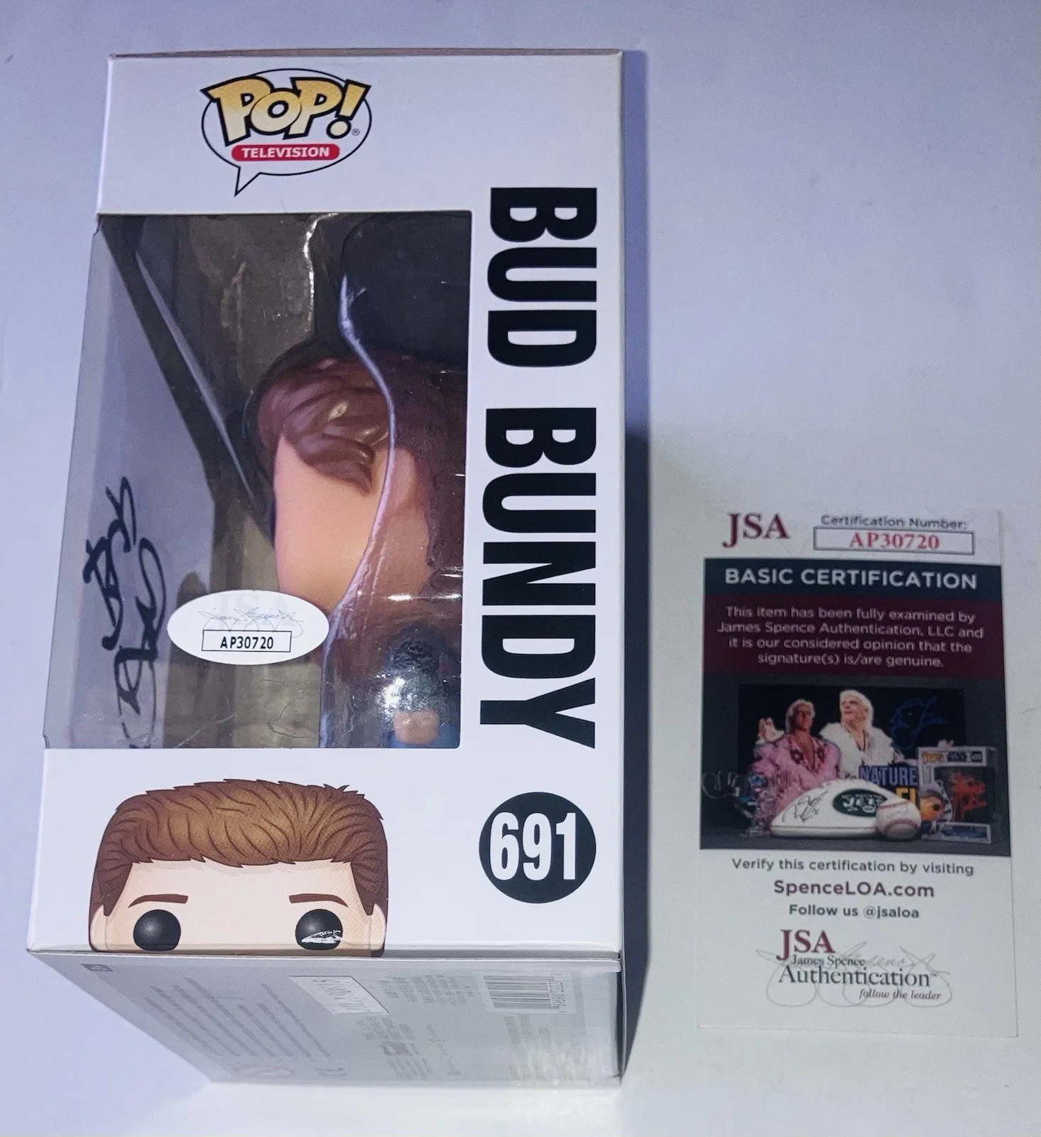 DAVID FAUSTINO SIGNED AUTOGRAPH BUD BUNDY MARRIED WITH CHILDREN FUNKO POP JSACOA, image 2
