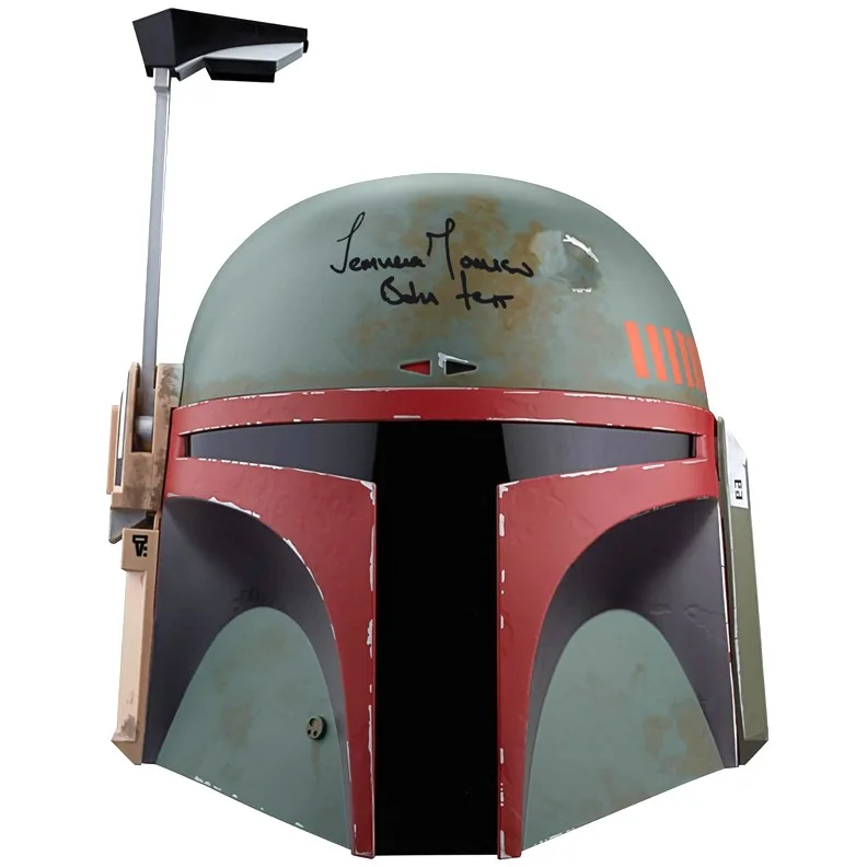 Temuera Morrison — Temuera Morrison Autographed Star Wars Black Series Boba Fett Re-Armored Helmet