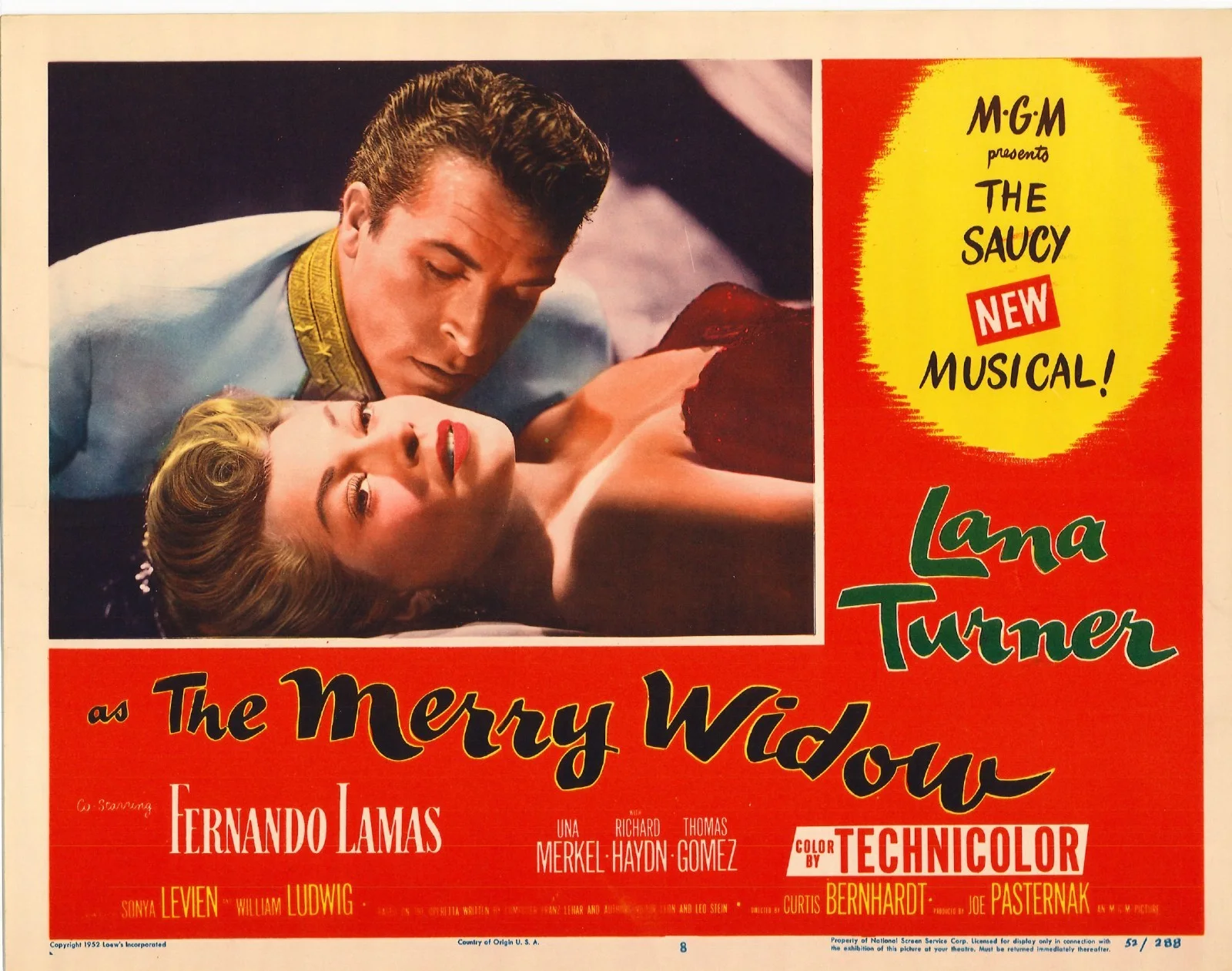 Merry Widow 2x ORIGINAL US Lobby Cards Lana Turner Joe Pasternak 1952, изображение 2