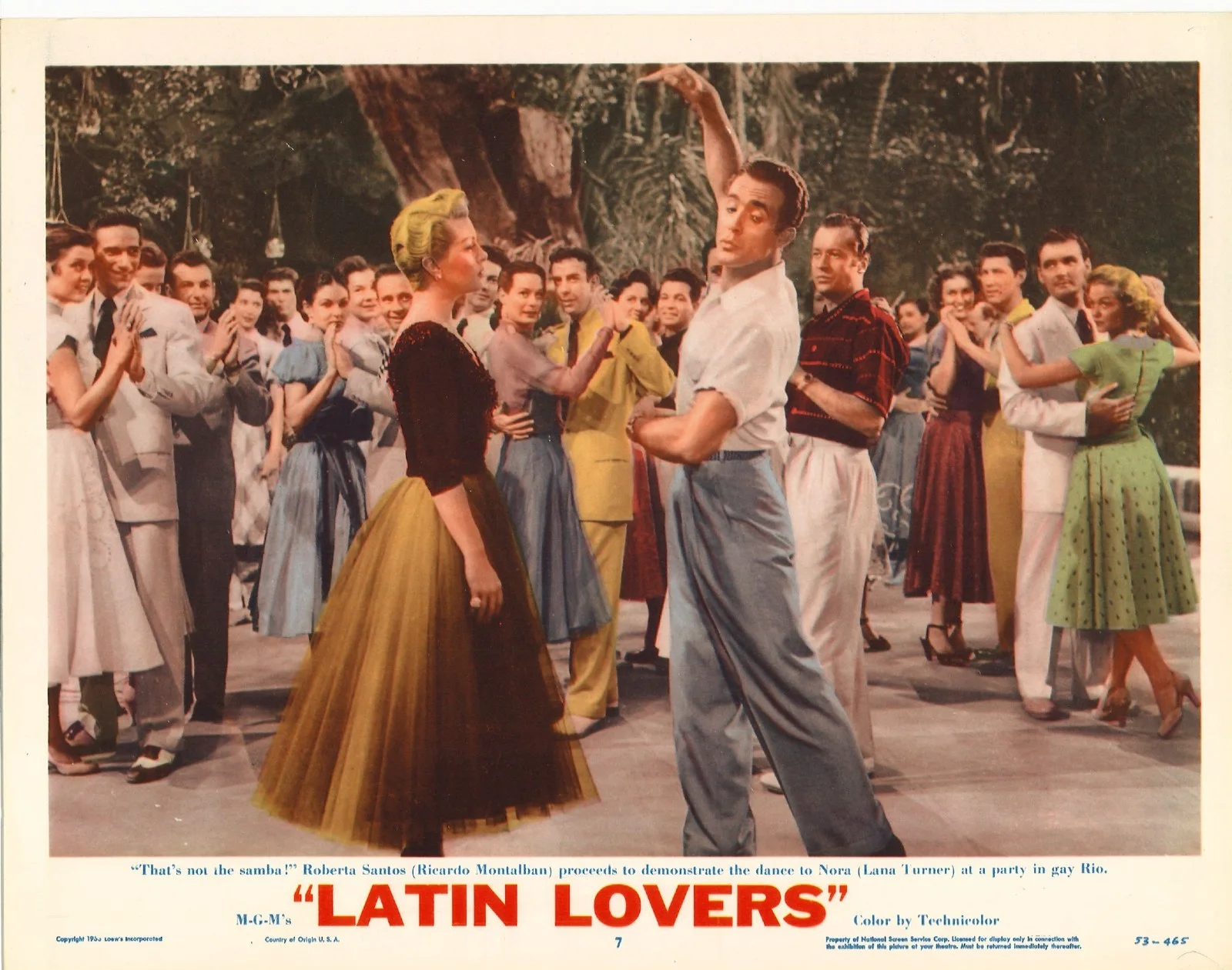 Latin Lovers 2x ORIGINAL US Lobby Cards Lana Turner Ricardo Montalban 1953, изображение 3