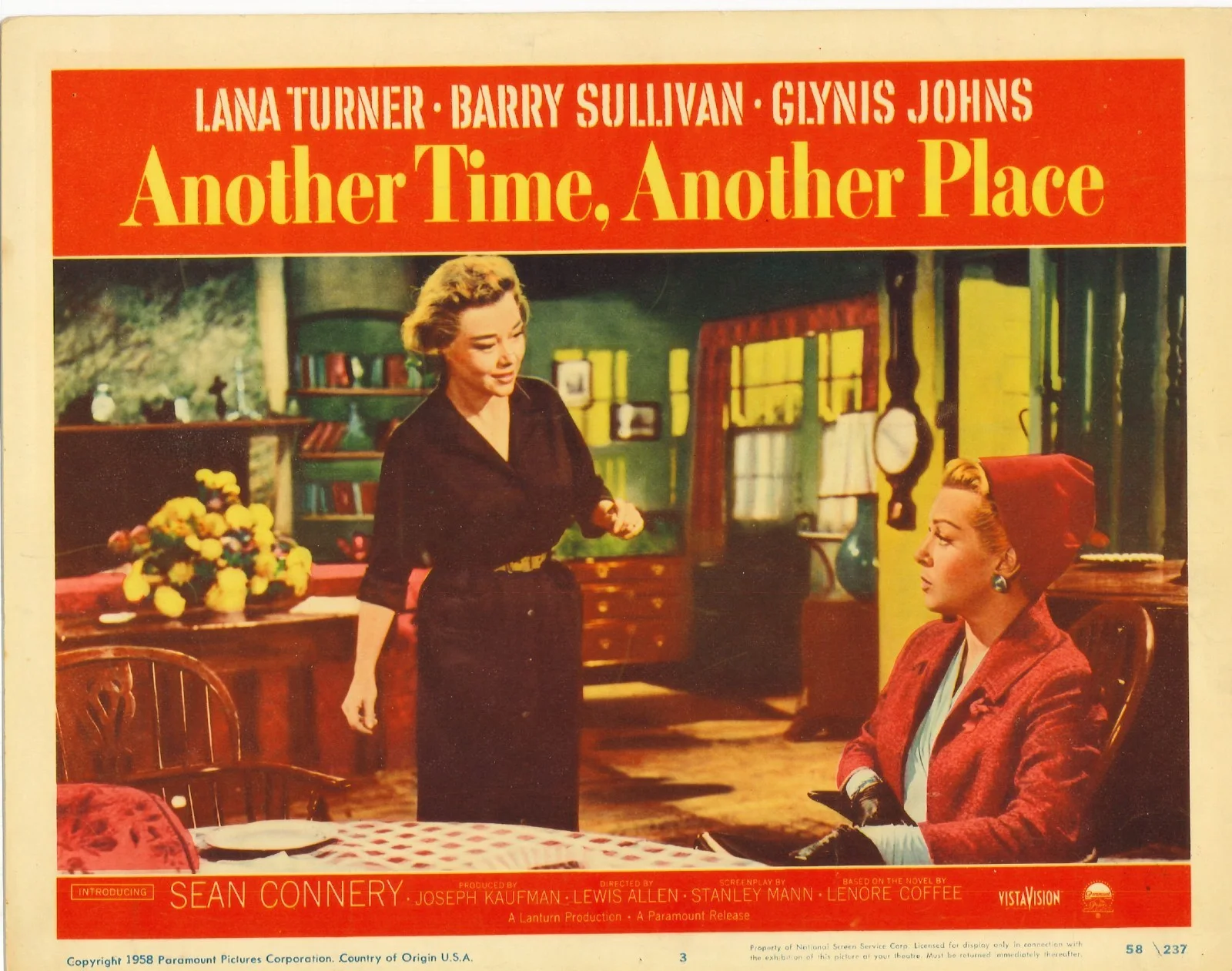 Another Time Another Place 3x ORIGINAL US Lobby Cards Lana Turner Sean Connery, image 4