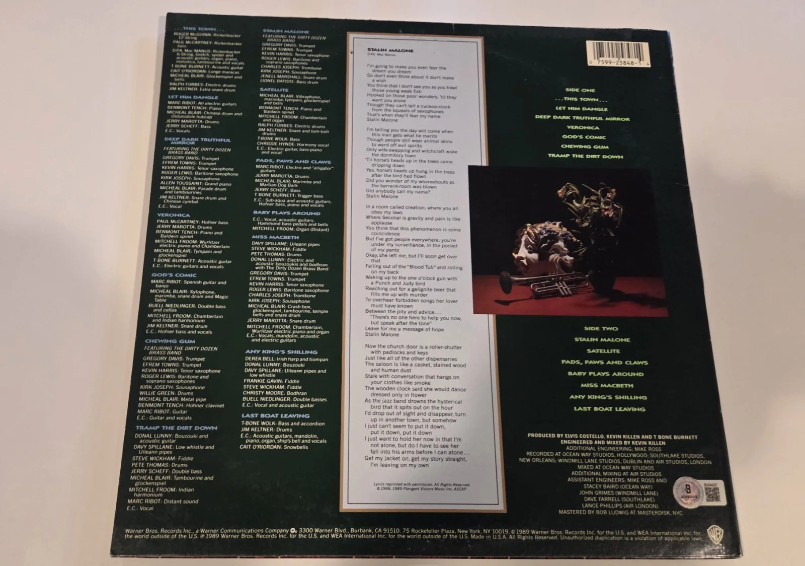 ELVIS COSTELLO signed autographed "SPIKE" VINYL LP RECORD BECKETT (BAS), image 3