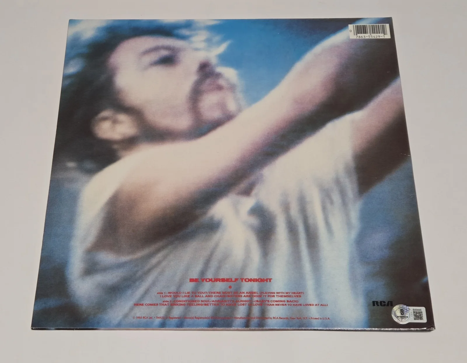 EURYTHMICS ANNIE LENNOX signed "BE YOURSELF TONIGHT" VINYL LP RECORD BECKETT BAS, изображение 3