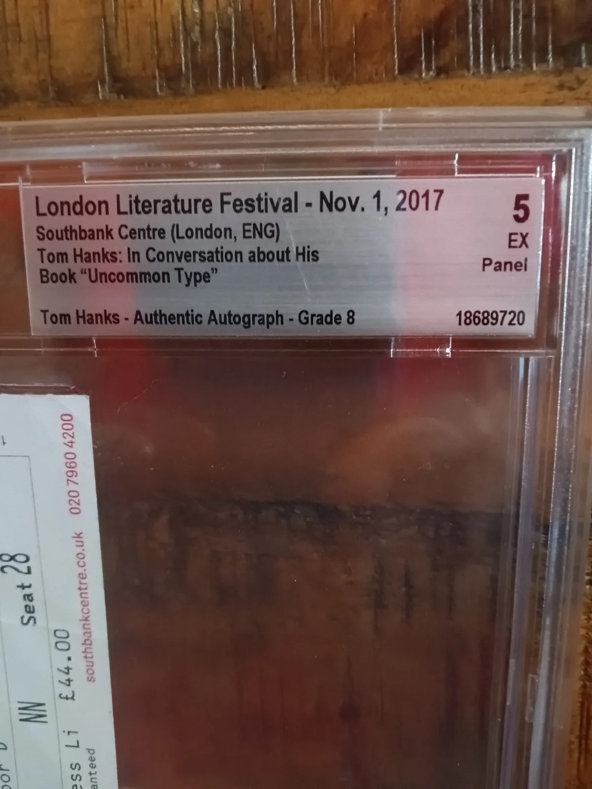 Tom Hanks — RARE! Tom Hanks Hand Signed Ticket Book Conversation Nov 2017 UK Beckett 5 auto8, изображение 3