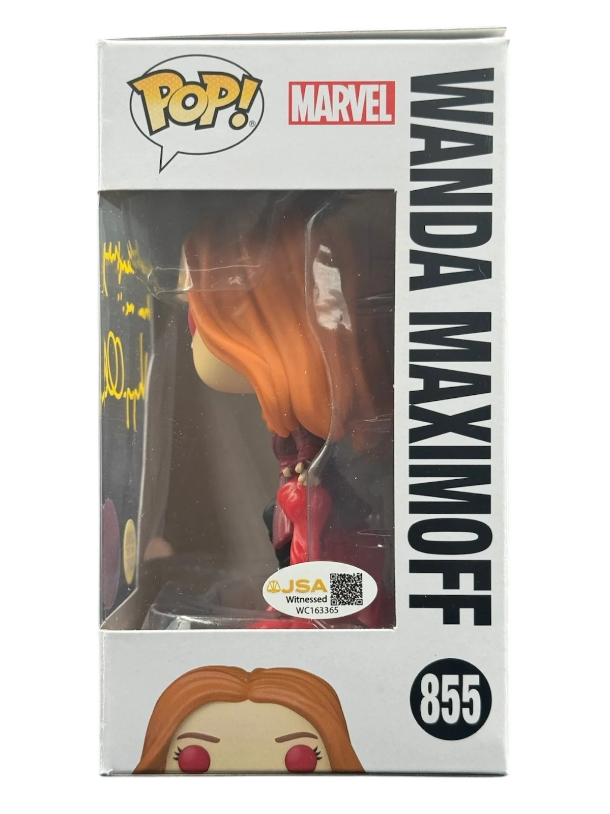 Elizabeth Olsen — Elizabeth Olsen Signed Wanda Maximoff Funko Pop #855 Avengers Autograph JSA COA, изображение 3