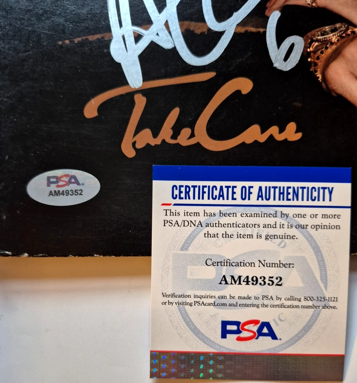 DRAKE SIGNED AUTOGRAPHED TAKE CARE ALBUM VINYL AUBREY GRAHAM RARE OVOXO PSA COA, изображение 3