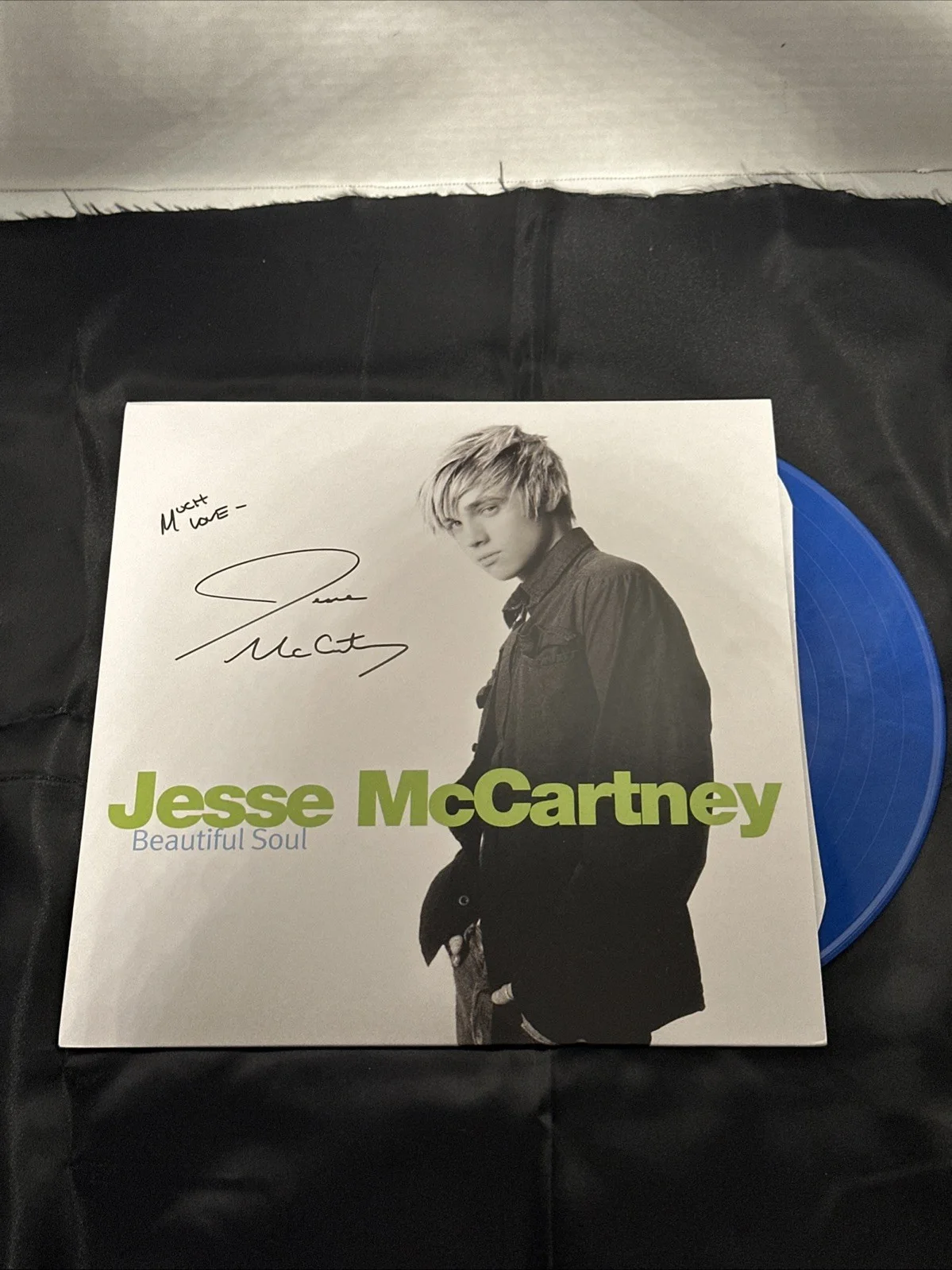 RARE Jesse McCartney Beautiful Soul Blue SIGNED VINYL IN HAND, изображение 3