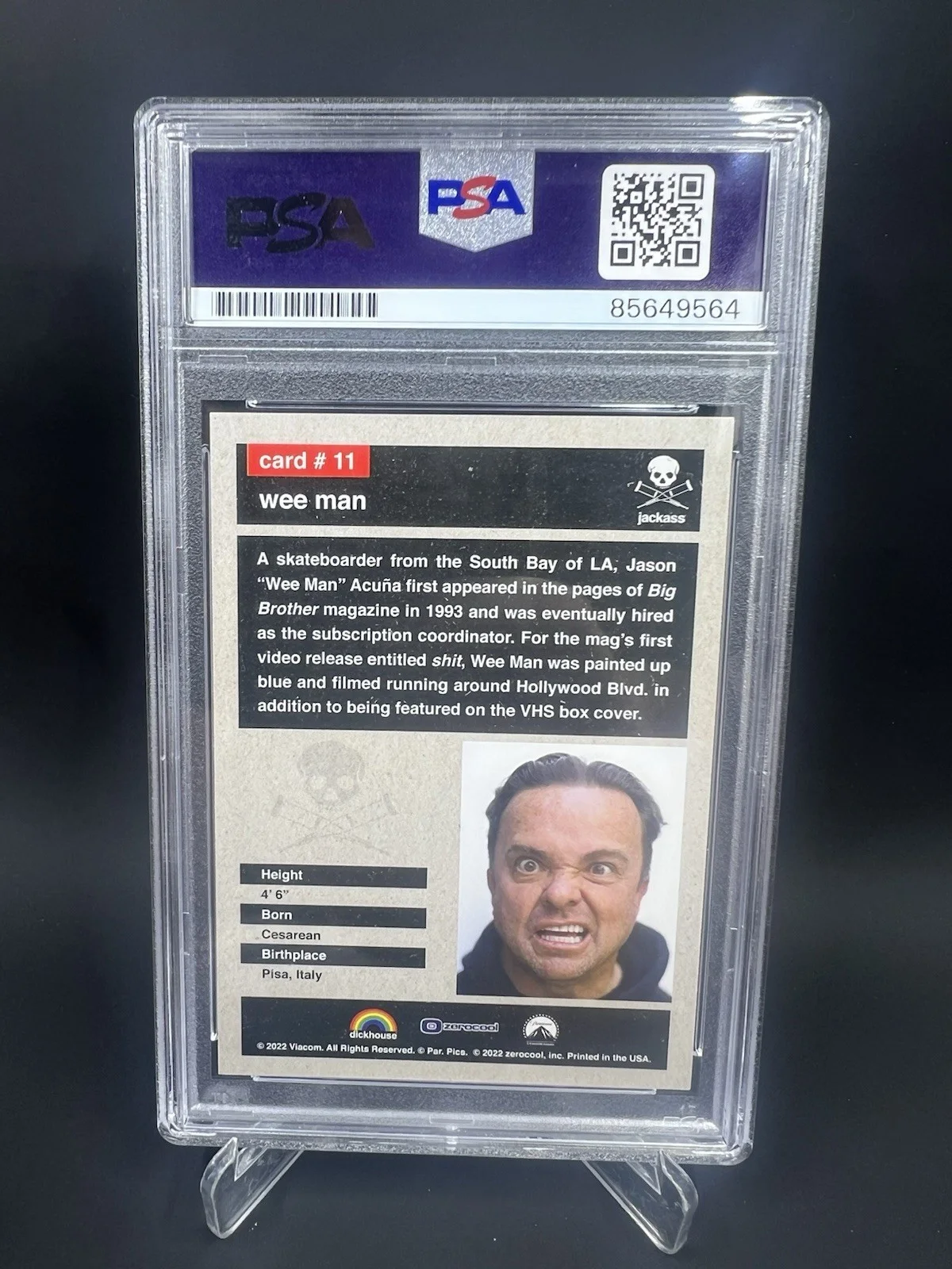 Jason Acuna Wee Man — Jason Acuna Wee Man Signed 2022 Zero Cool IP Auto PSA/DNA Jackass, image 2