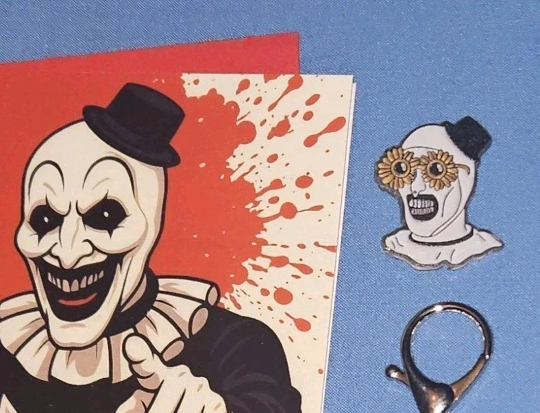 Terrifier / Art The Clown: Acryllic Badge, Keyring & Birthday Card, Horror Set, изображение 3