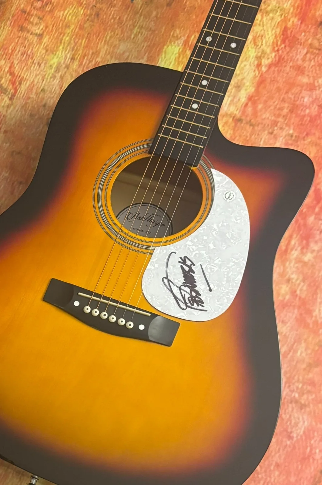 GFA Snortin' Whiskey Star * PAT TRAVERS * Signed 41" Acoustic Guitar COA, image 3