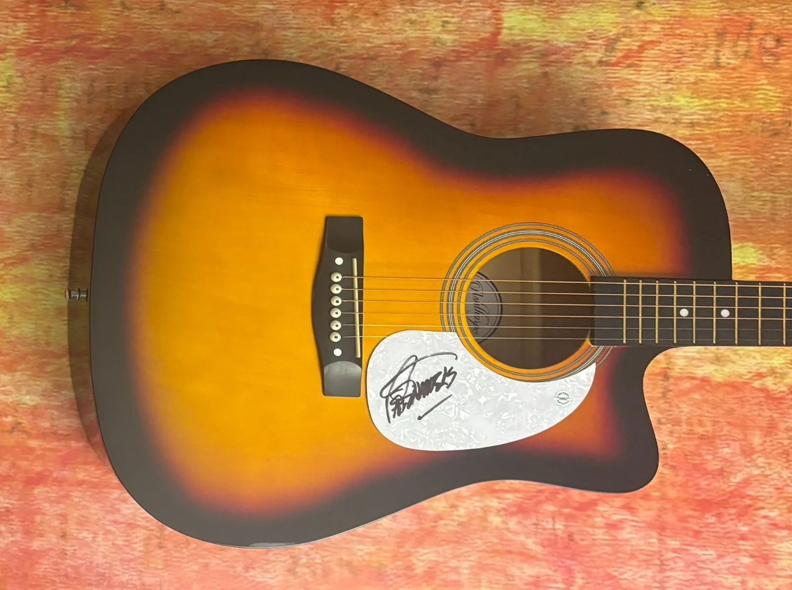 GFA Snortin' Whiskey Star * PAT TRAVERS * Signed 41" Acoustic Guitar COA, image 4