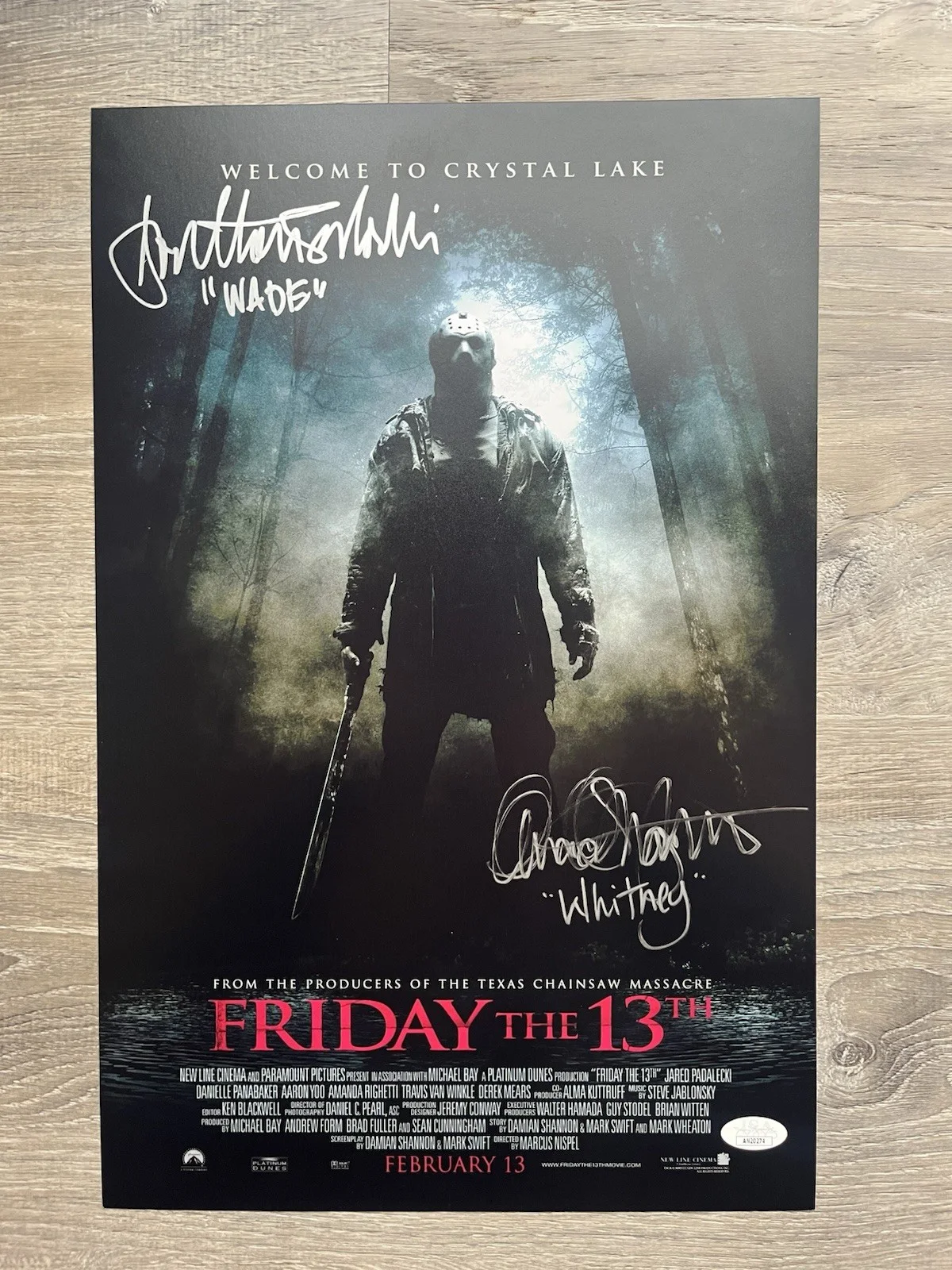 Amanda Righetti Jonathan Sadowski Signed Friday The 13th 11x17 Photo JSA COA F13, изображение 2