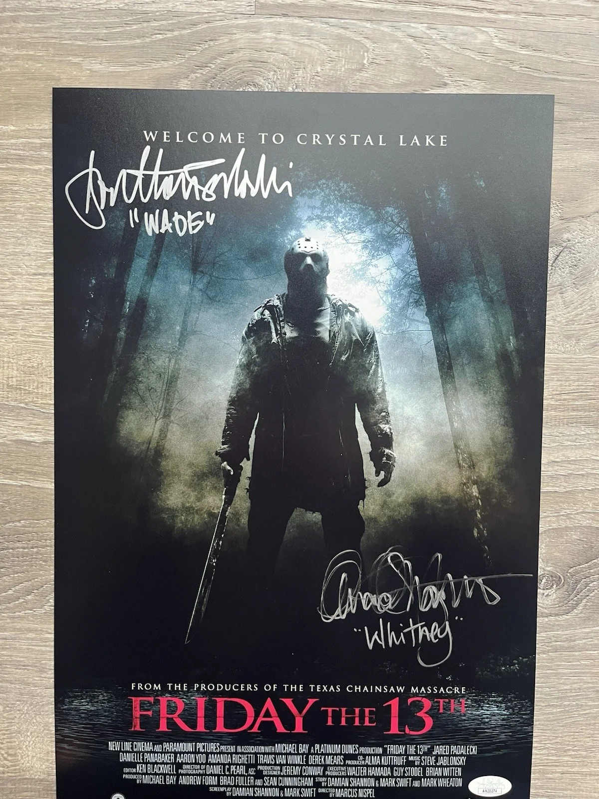 Amanda Righetti Jonathan Sadowski Signed Friday The 13th 11x17 Photo JSA COA F13, изображение 3