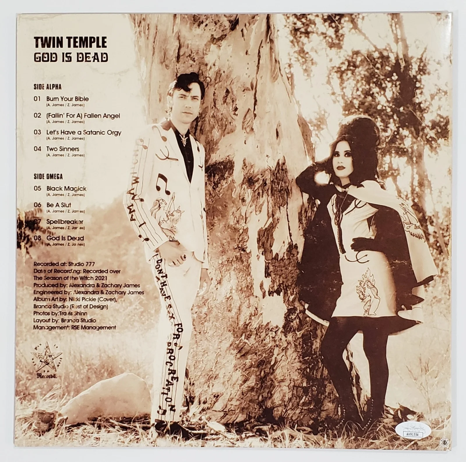 TWIN TEMPLE BAND SIGNED GOD IS DEAD LP VINYL RECORD ALBUM W/JSA CERT, изображение 2
