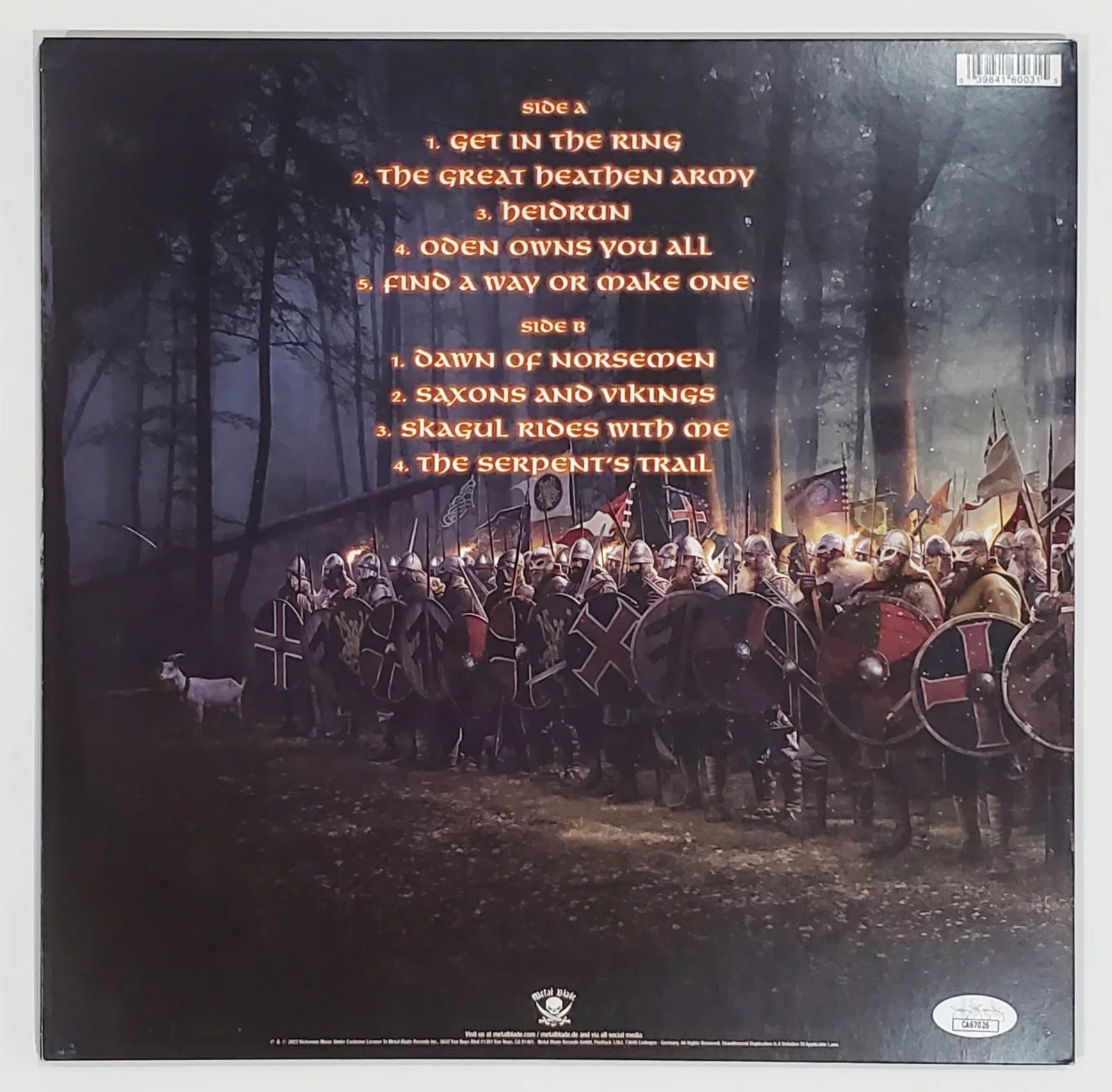 AMON AMARTH SIGNED GREAT HEATHEN ARMY LP VINYL RECORD ALBUM W/JSA CERT, изображение 2