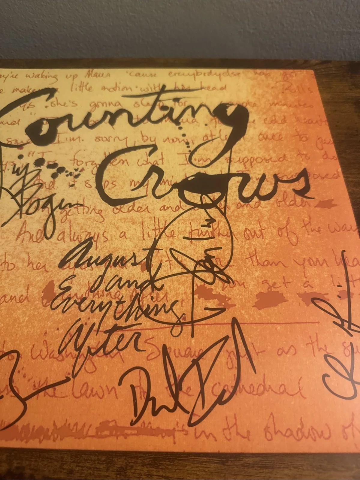 Adam Duritz Signed 6 COUNTING CROWS August and Everything After Vinyl Album Coa, image 2
