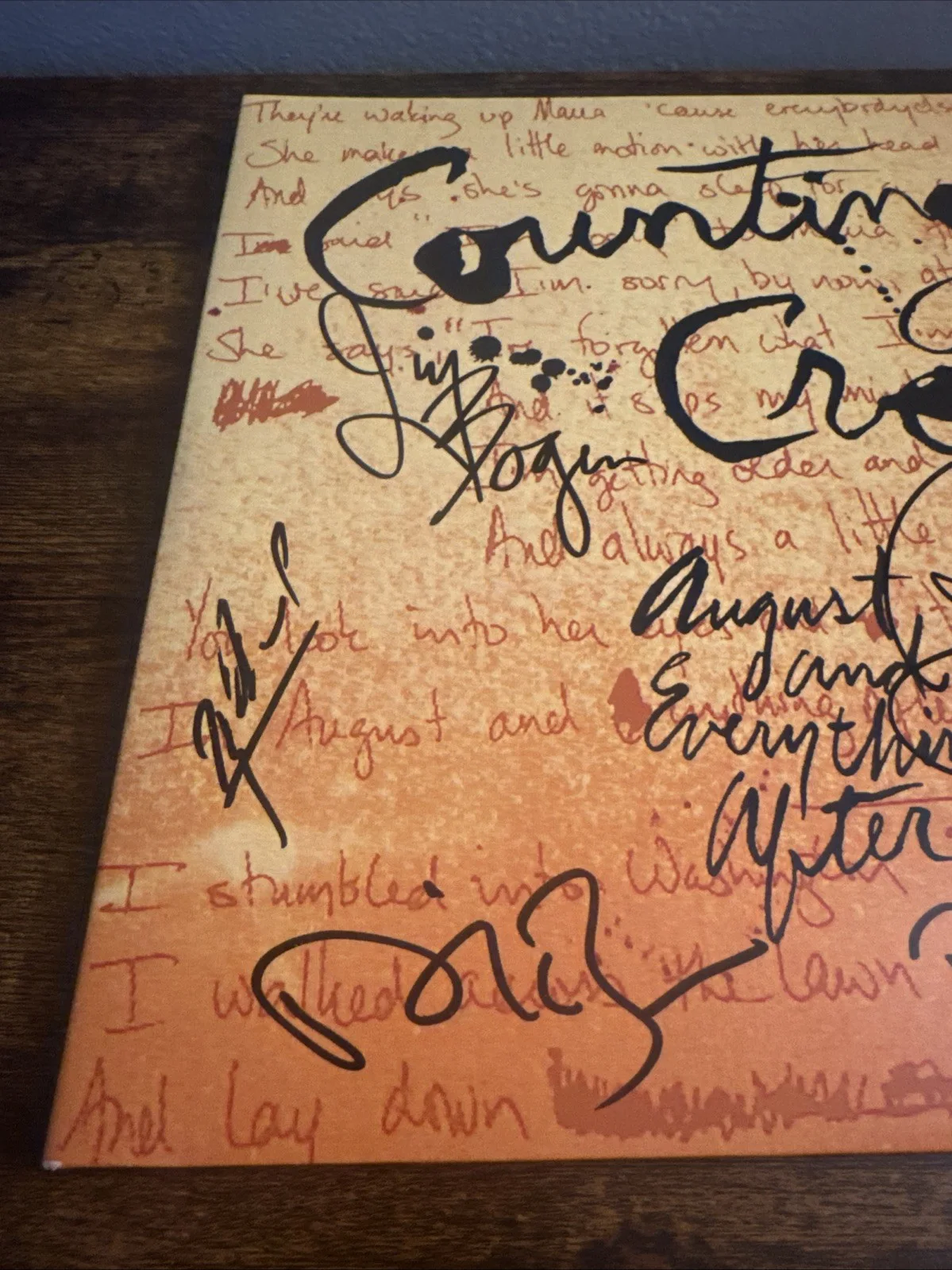 Adam Duritz Signed 6 COUNTING CROWS August and Everything After Vinyl Album Coa, image 3