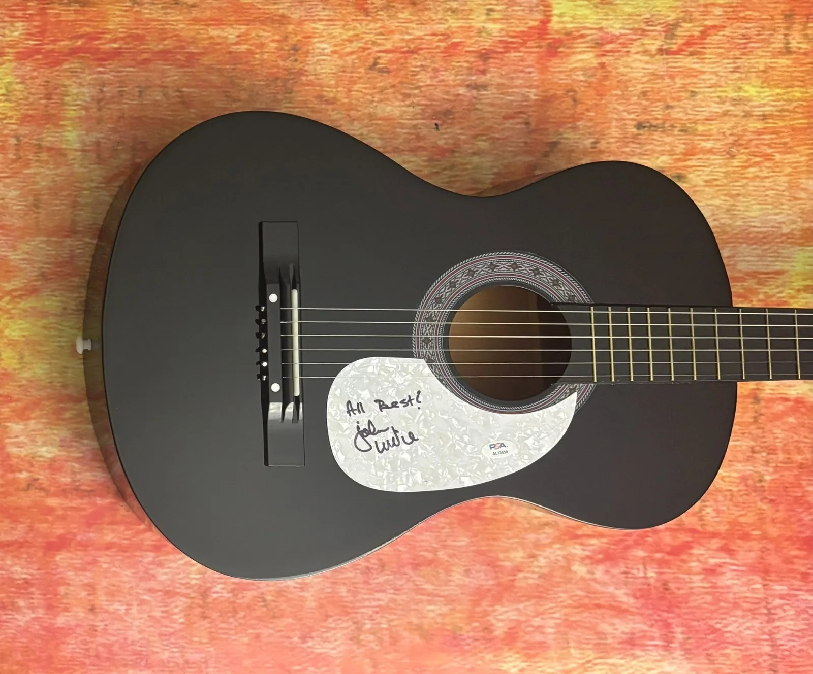 PSA Fleetwood Mac Band Bassist * JOHN McVIE * Signed Acoustic Guitar COA, image 2
