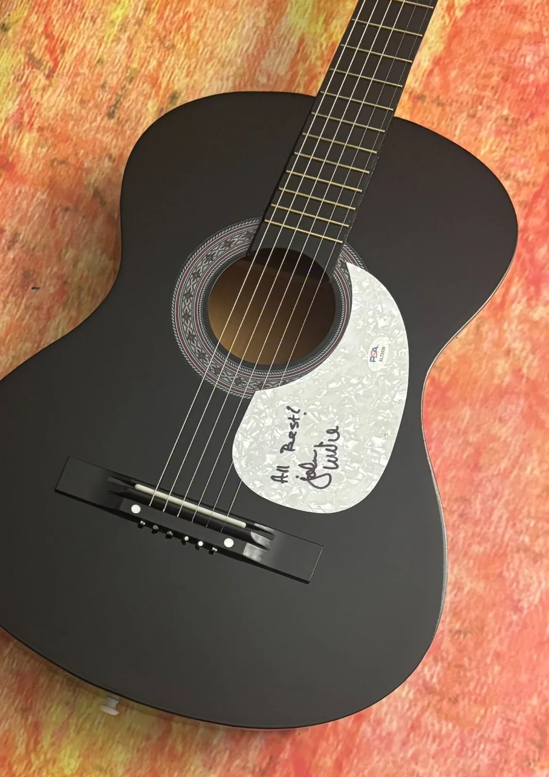 PSA Fleetwood Mac Band Bassist * JOHN McVIE * Signed Acoustic Guitar COA, image 5