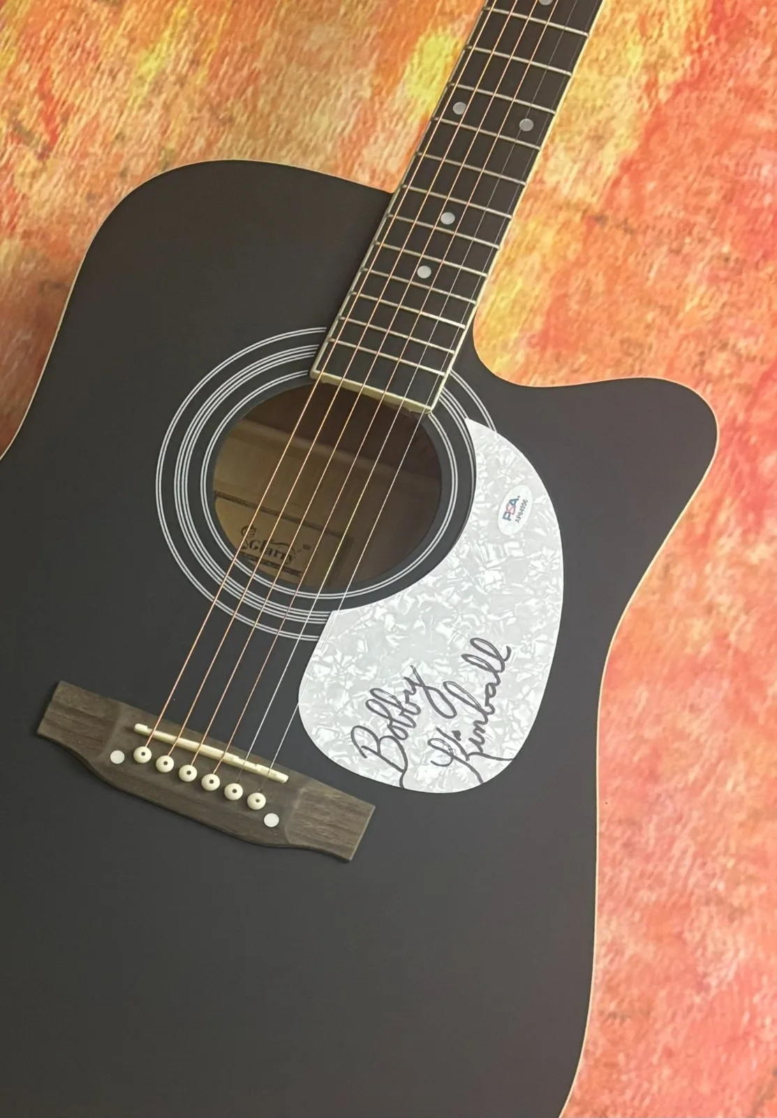 PSA Toto Band Africa Singer * BOBBY KIMBALL * Signed 41" Acoustic Guitar COA, изображение 3
