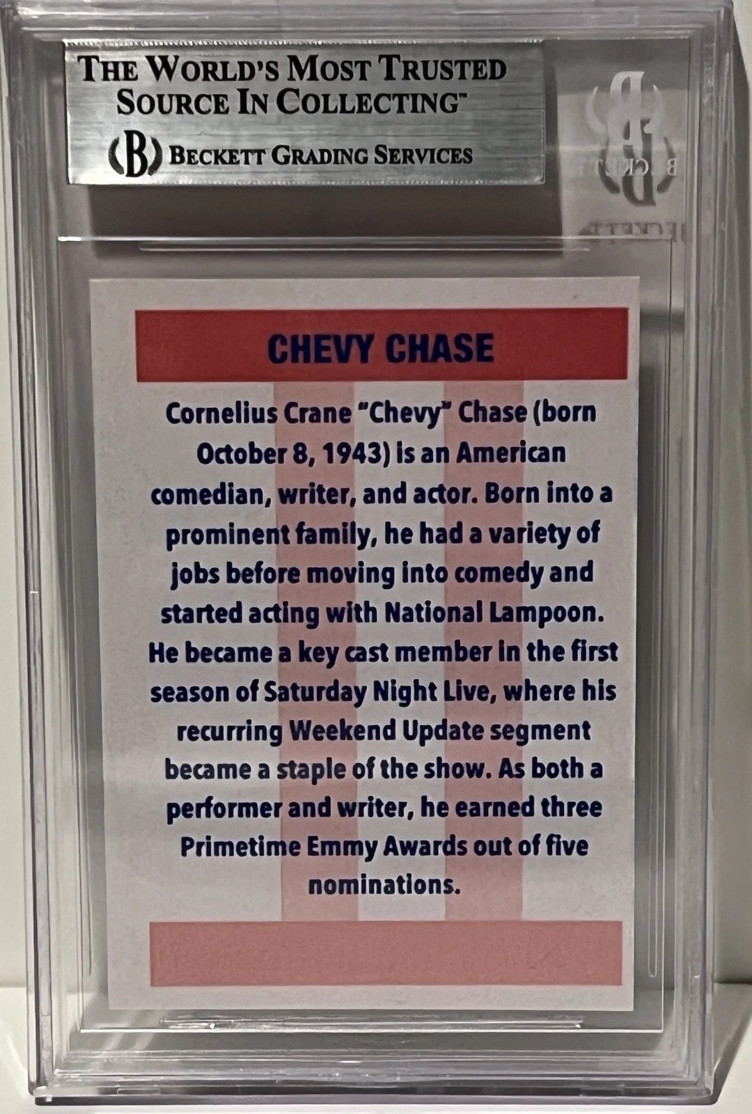 Chevy Chase — CHEVY CHASE Signed Autograph Auto 1986/87 Fleer Custom Irwin Fletch Fletcher BGS, изображение 2