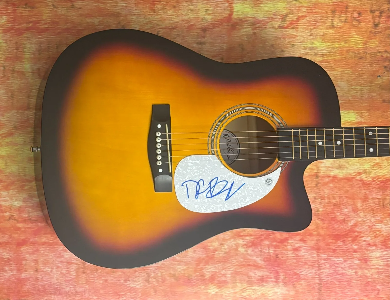 GFA Mama Can't Help You * DOYLE BRAMHALL II * Signed 41" Acoustic Guitar COA, image 2