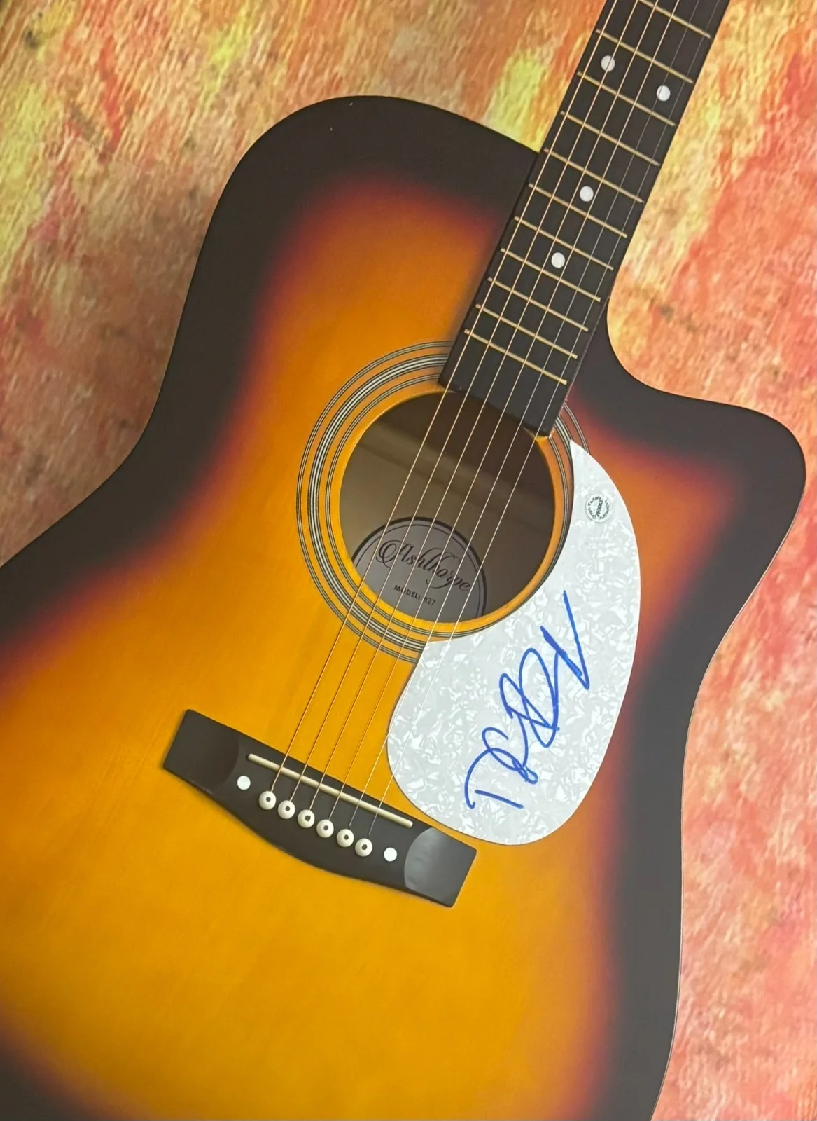 GFA Mama Can't Help You * DOYLE BRAMHALL II * Signed 41" Acoustic Guitar COA, image 4