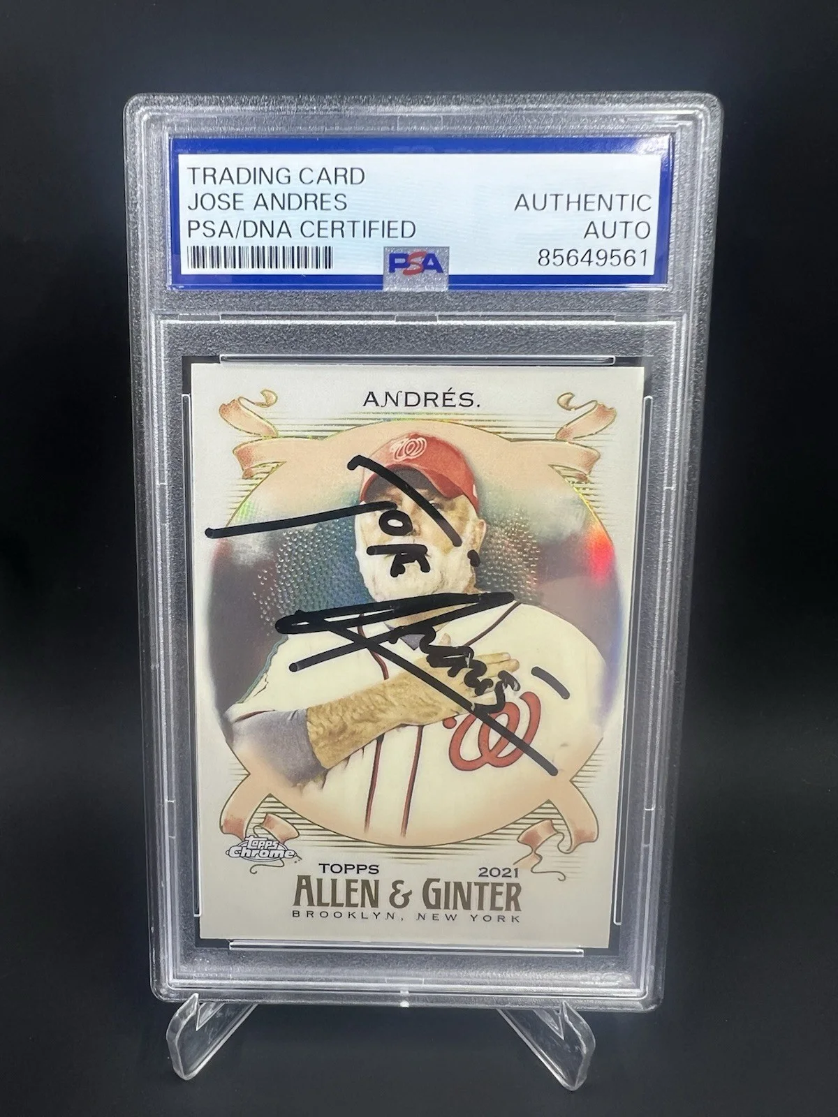 Jose Andres — Chef Jose Andres Signed 2021 Topps Allen & Ginter Chrome IP Auto PSA/DNA