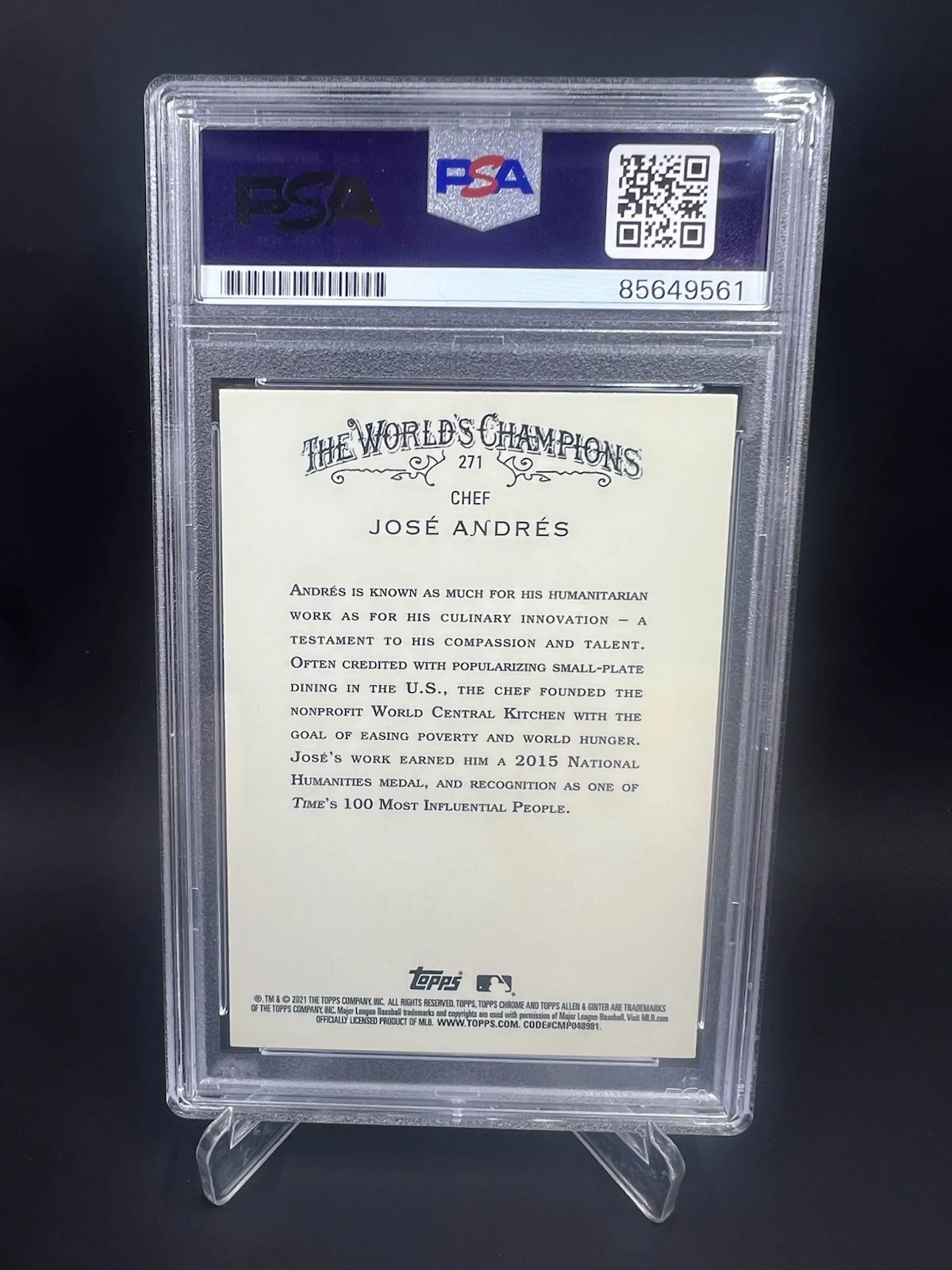 Jose Andres — Chef Jose Andres Signed 2021 Topps Allen & Ginter Chrome IP Auto PSA/DNA, изображение 2