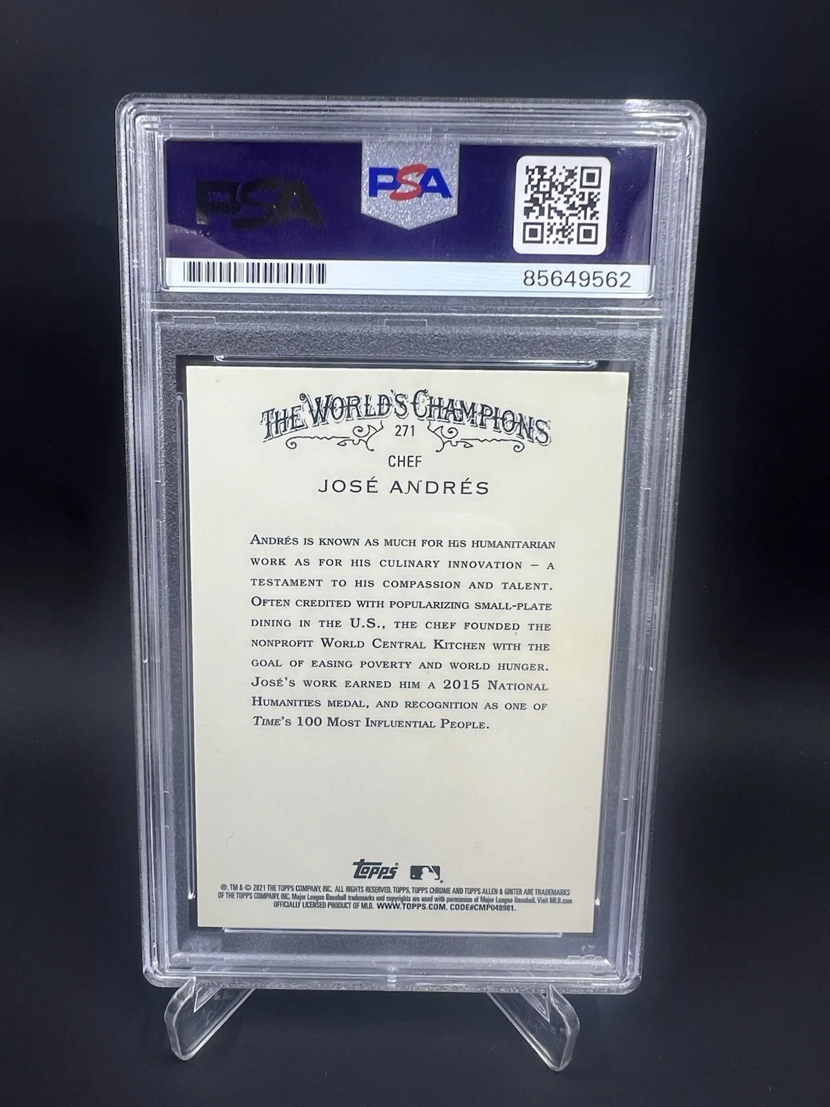 Jose Andres — Chef Jose Andres Signed 2021 Topps Allen & Ginter Chrome IP Auto PSA/DNA, изображение 2