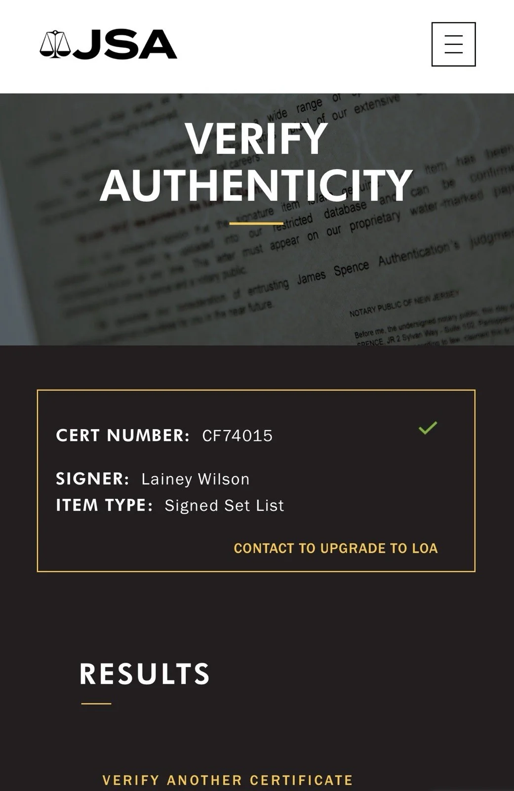 Lainey Wilson Signed 2025 Concert SetList JSA COA CF74015, image 2