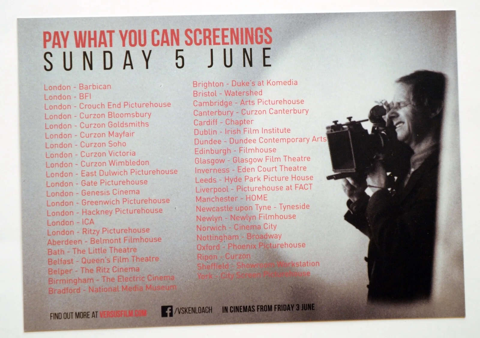 KEN LOACH FILM FLYERS & POSTCARD I DANIEL BLAKE - SORRY WE MISSED YOU - VERSUS, изображение 3