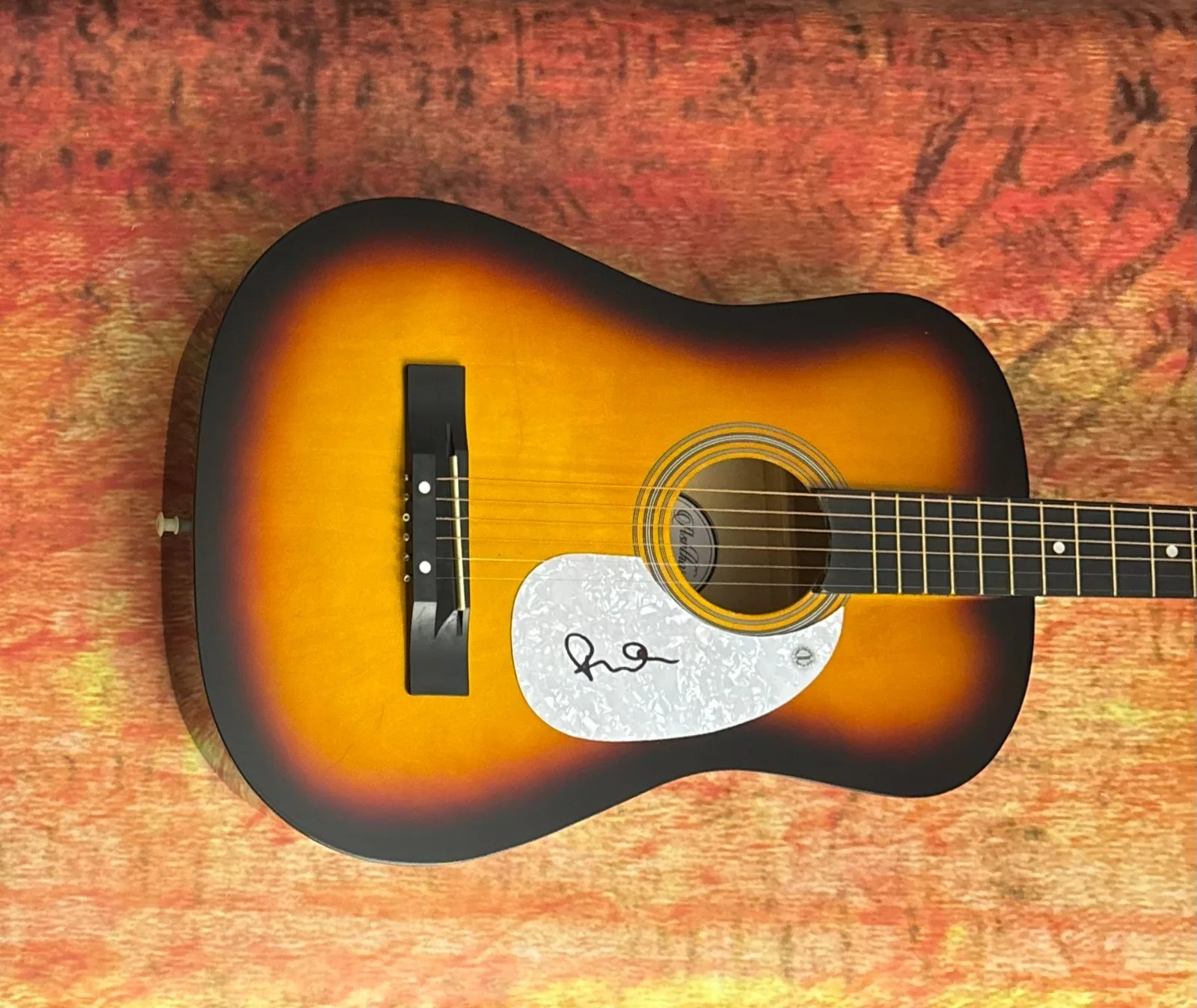 GFA Ryan O'Neal Singer * SLEEPING AT LAST * Signed Acoustic Guitar PROOF COA, изображение 2