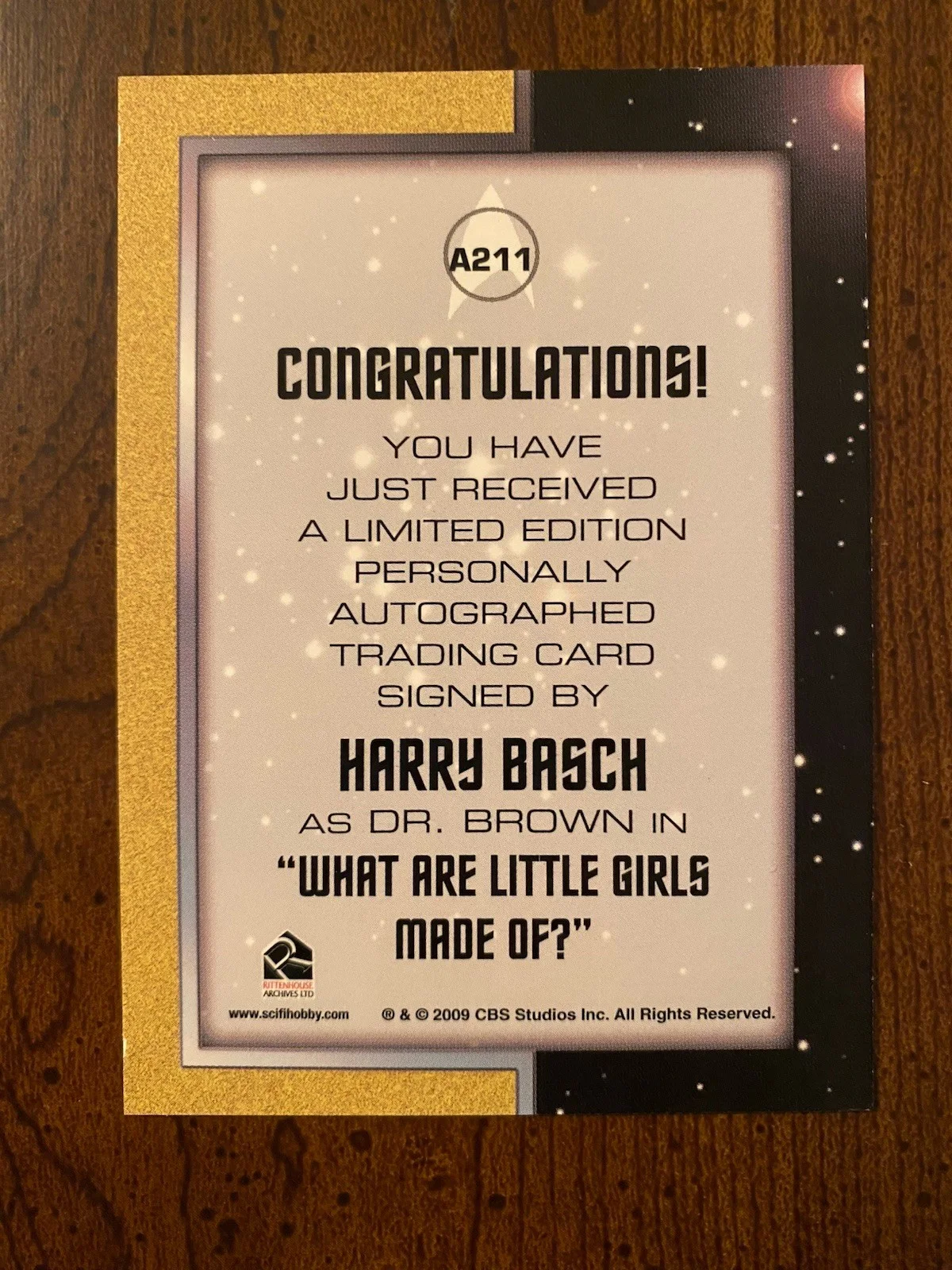 Harry Basch — Harry Basch Signed Autographed Star Trek Trading Card Rittenhouse, image 3