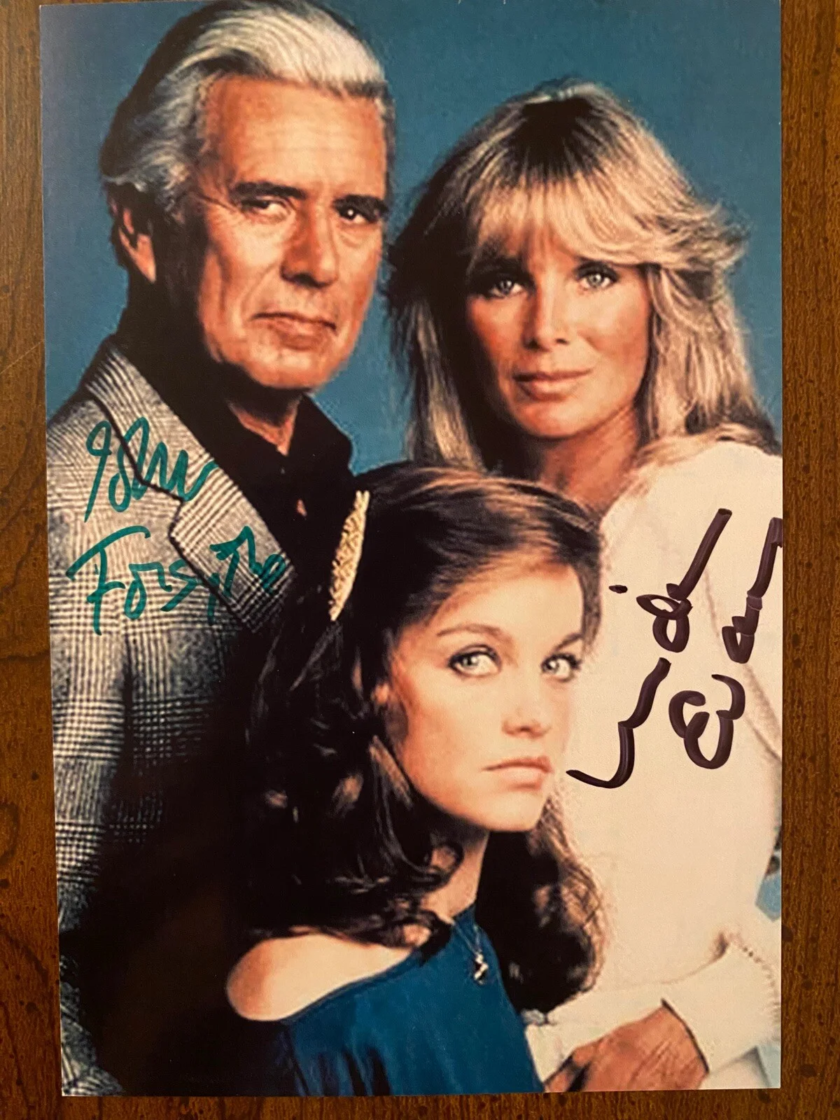 John Forsythe, Linda Evans — Dynasty Cast Signed Autographed Photo With COA John Forsythe Linda Evans Both