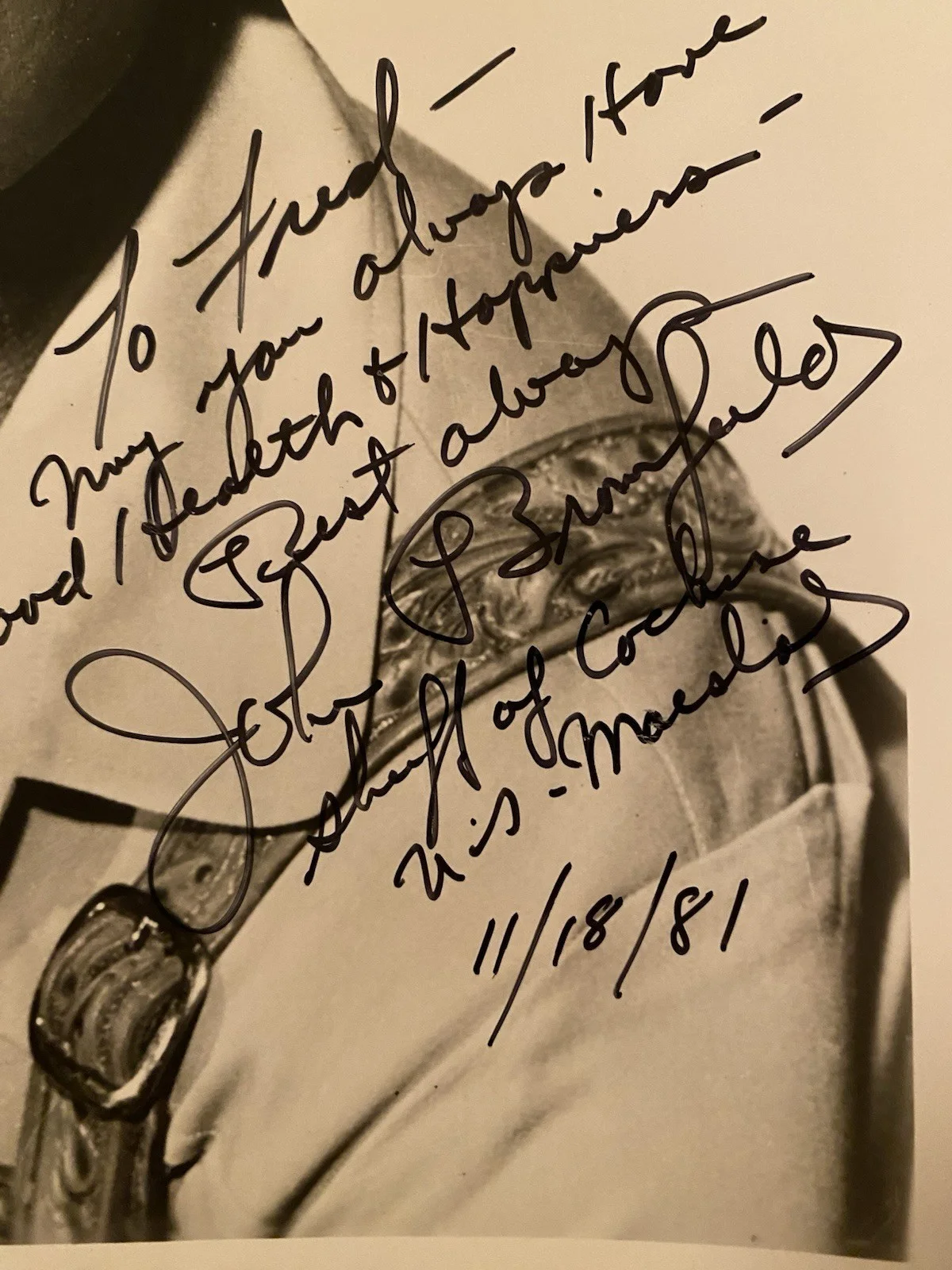 John Bromfield — John Bromfield Signed Autographed Photo With COA Sheriff Of Cochise U S Marsal, image 2