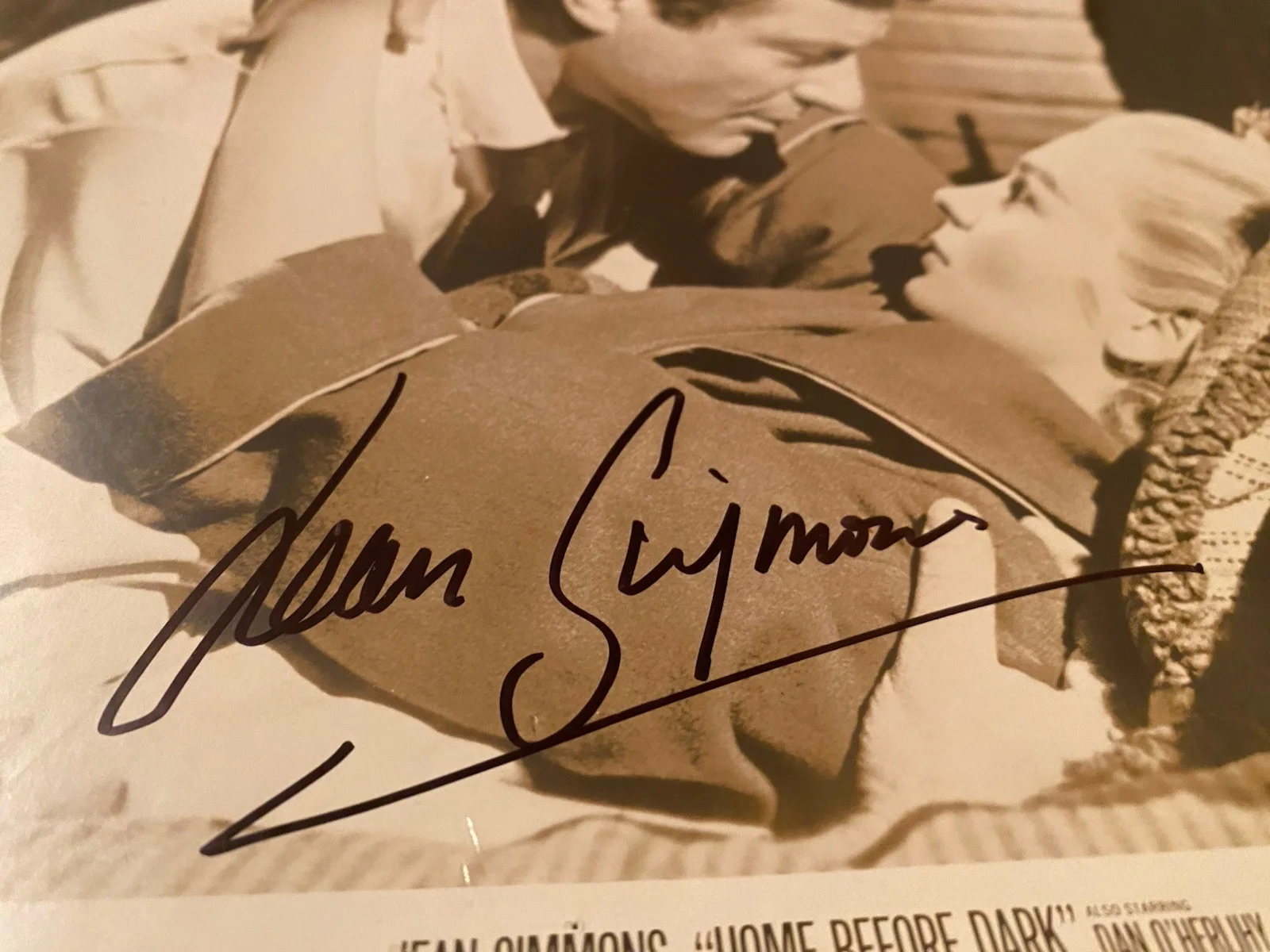 Jean Simmons — Jean Simmons Signed Autographed Vintage Photo With COA Home Before Dark, изображение 3