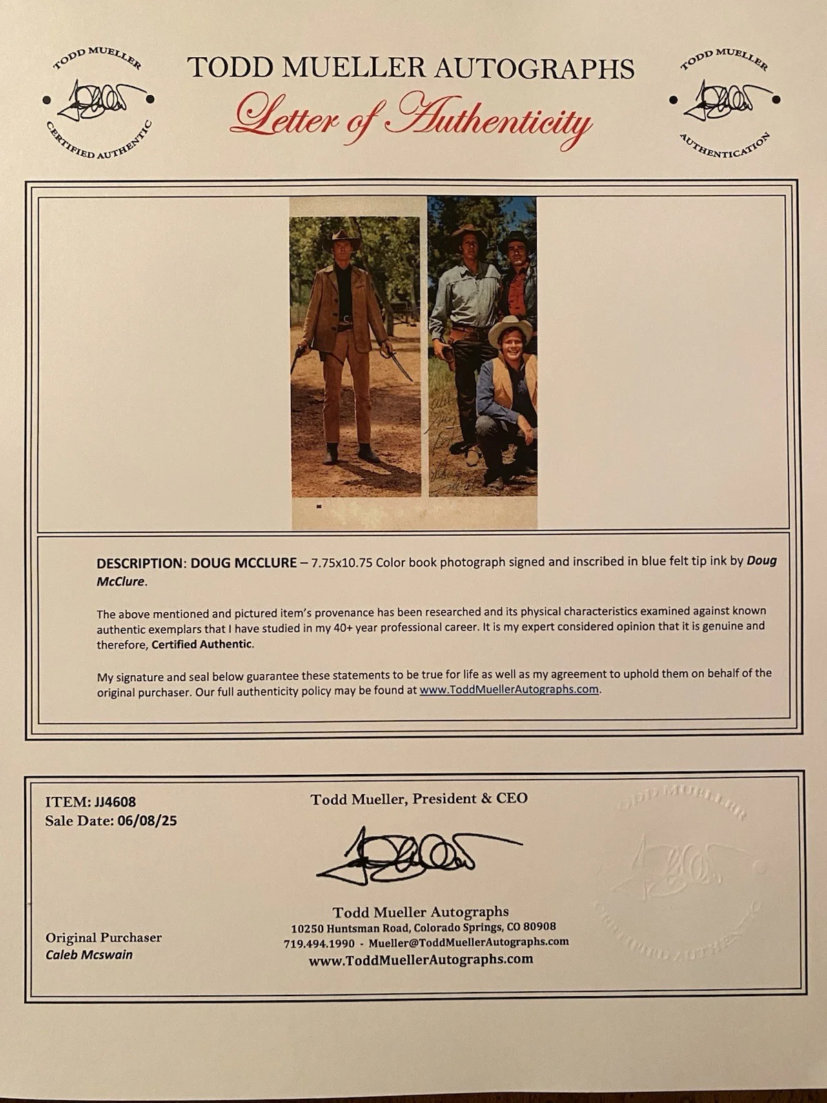 Doug McClure — Doug McClure Signed Autographed Photo With COA The Virginian The Twilight Zone, изображение 4