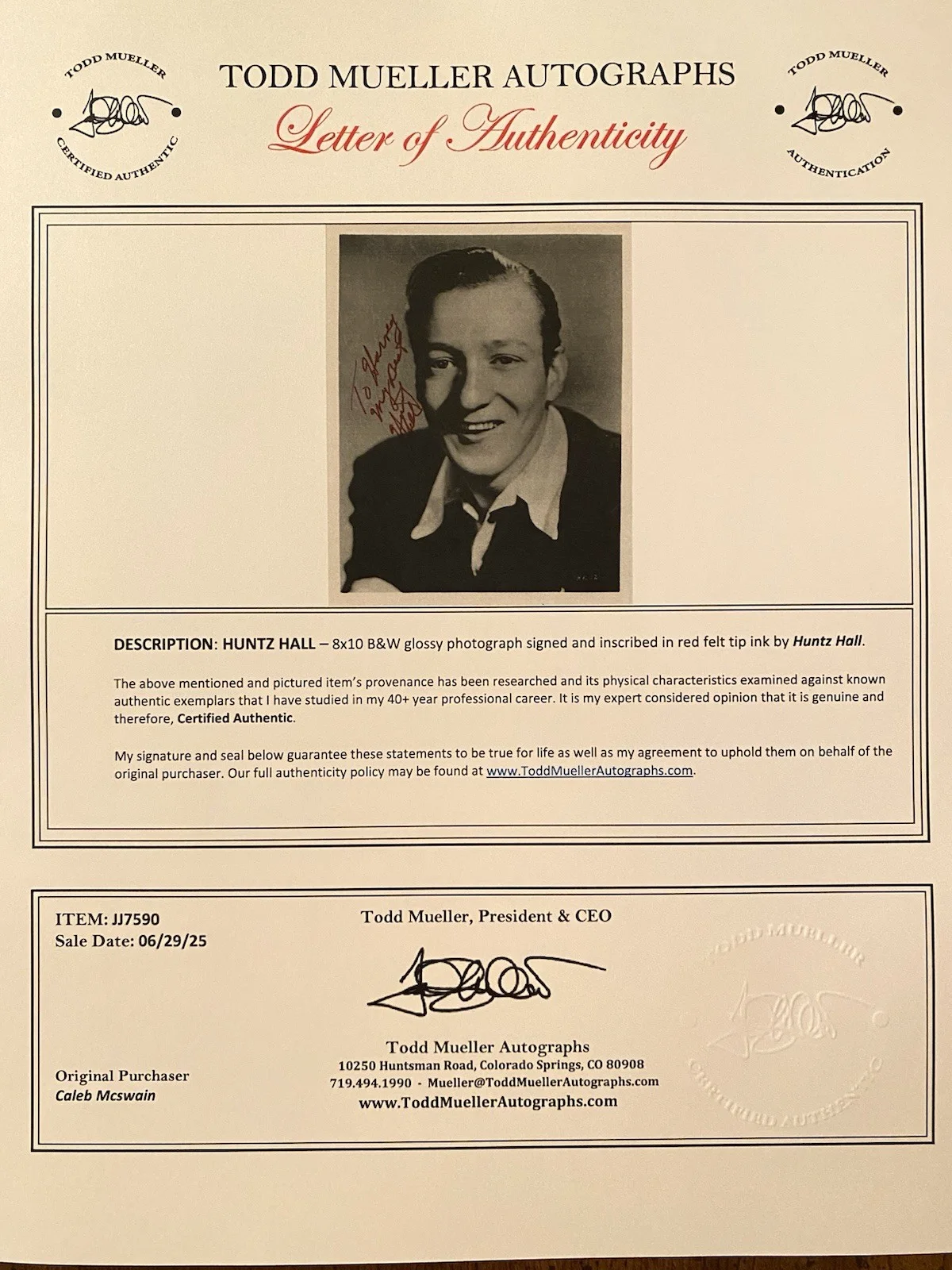 Huntz Hall — Huntz Hall Signed Autographed Photo With COA Dead End Kids The Bowery Boys, image 4