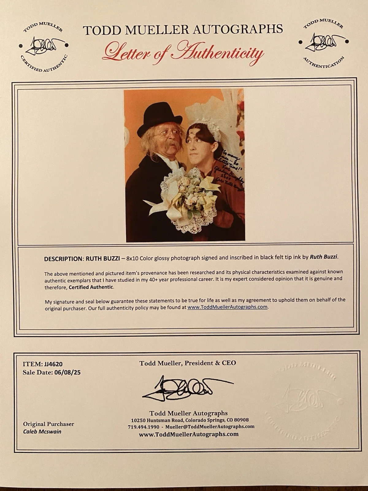 Ruth Buzzi — Ruth Buzzi Signed Autographed Photo With COA Laugh In Nice Inscription, image 4